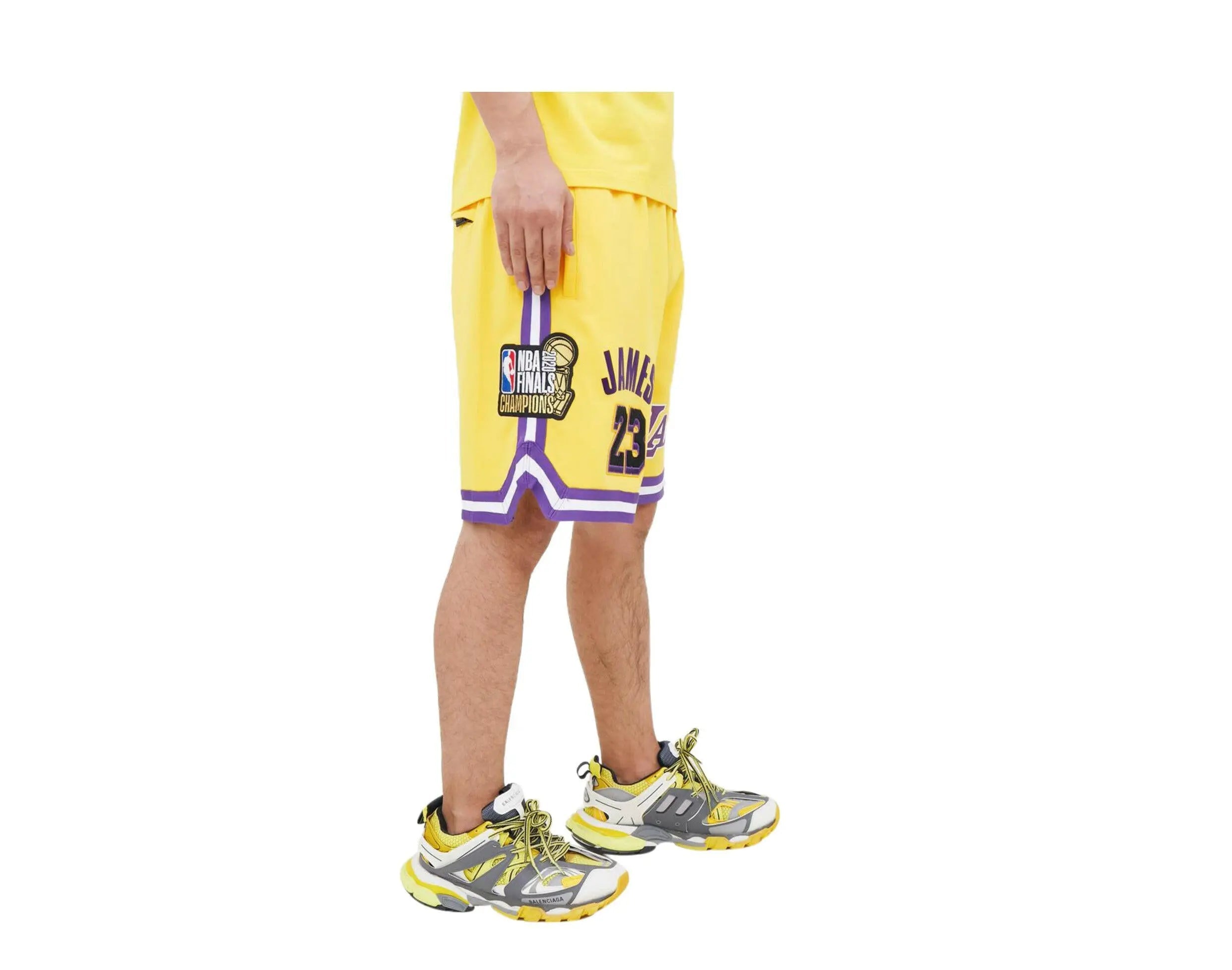 Pro Standard Los Angeles Lakers Lebron James Pro Team Men Shorts Yellow 3