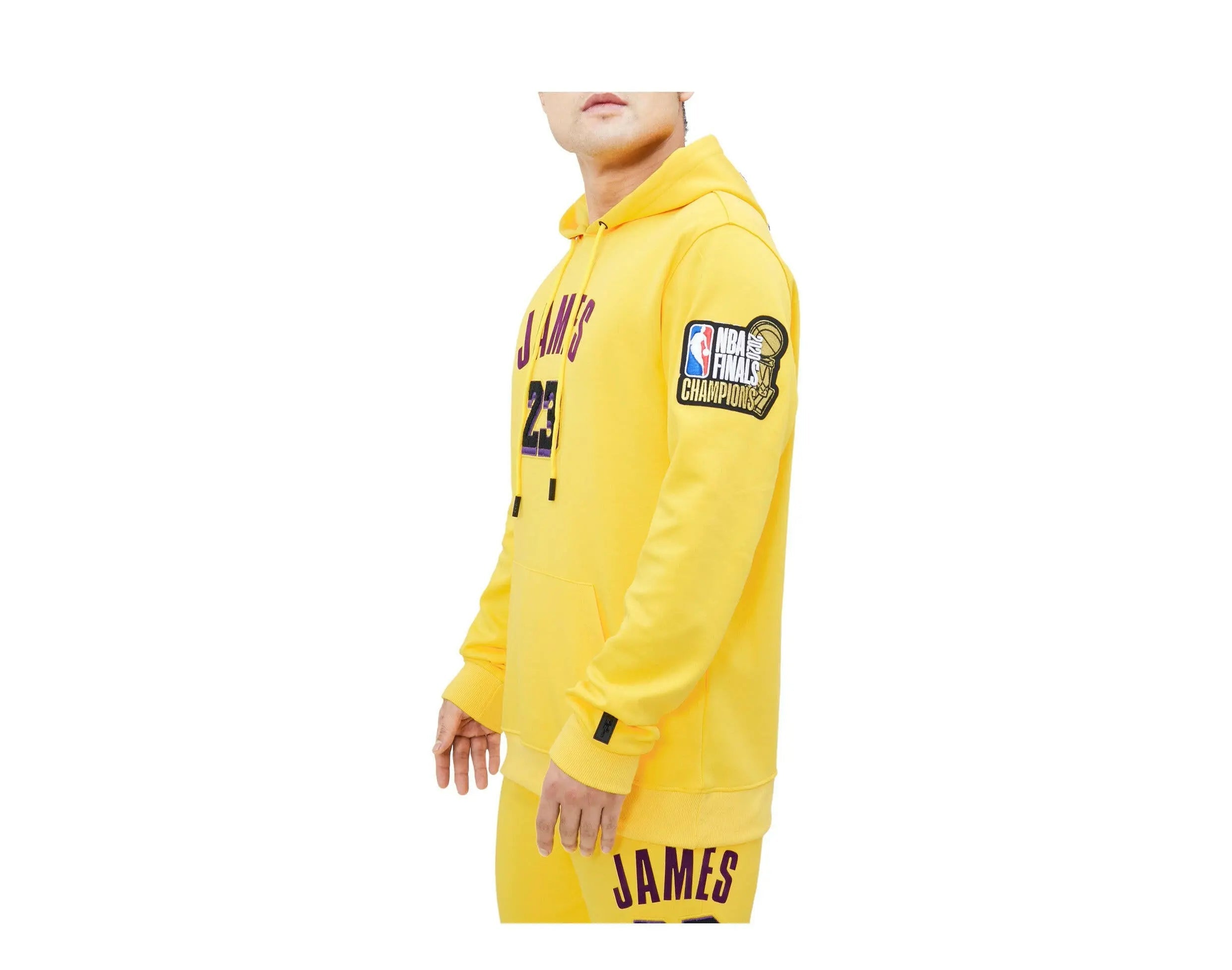 Pro Standard Los Angeles Lakers Lebron James Pro Team Men Hoodie Yellow 2