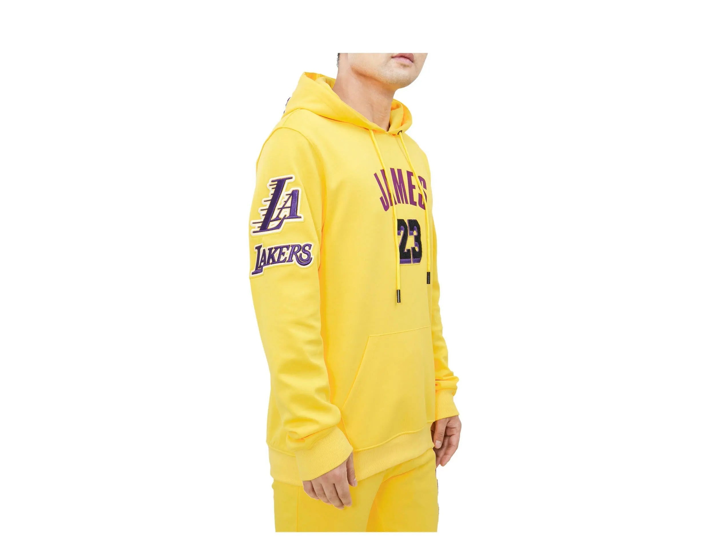 Pro Standard Los Angeles Lakers Lebron James Pro Team Men Hoodie Yellow 3