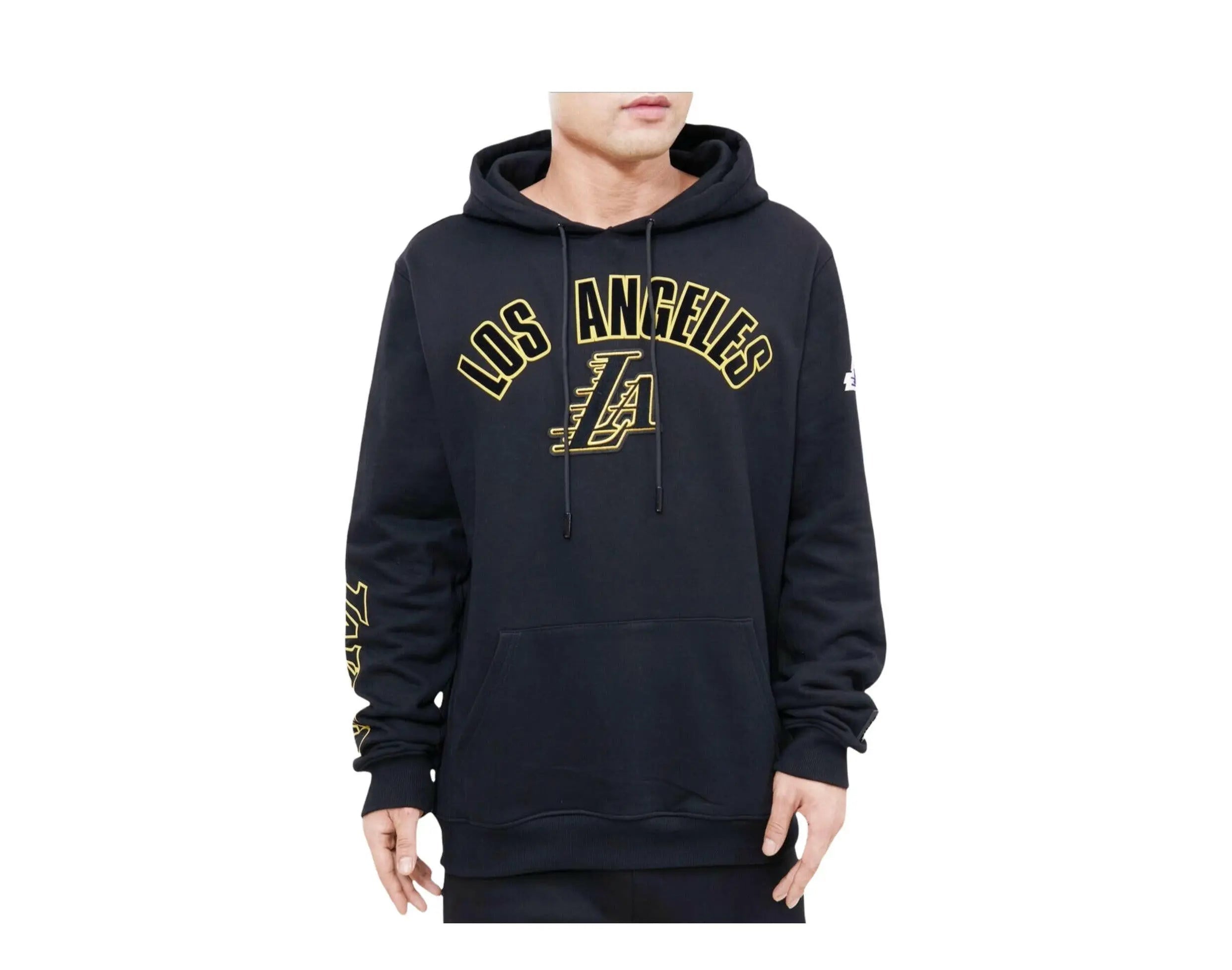 Pro Standard NBA Los Angeles Lakers Stacked Logo Men Hoodie Black 1