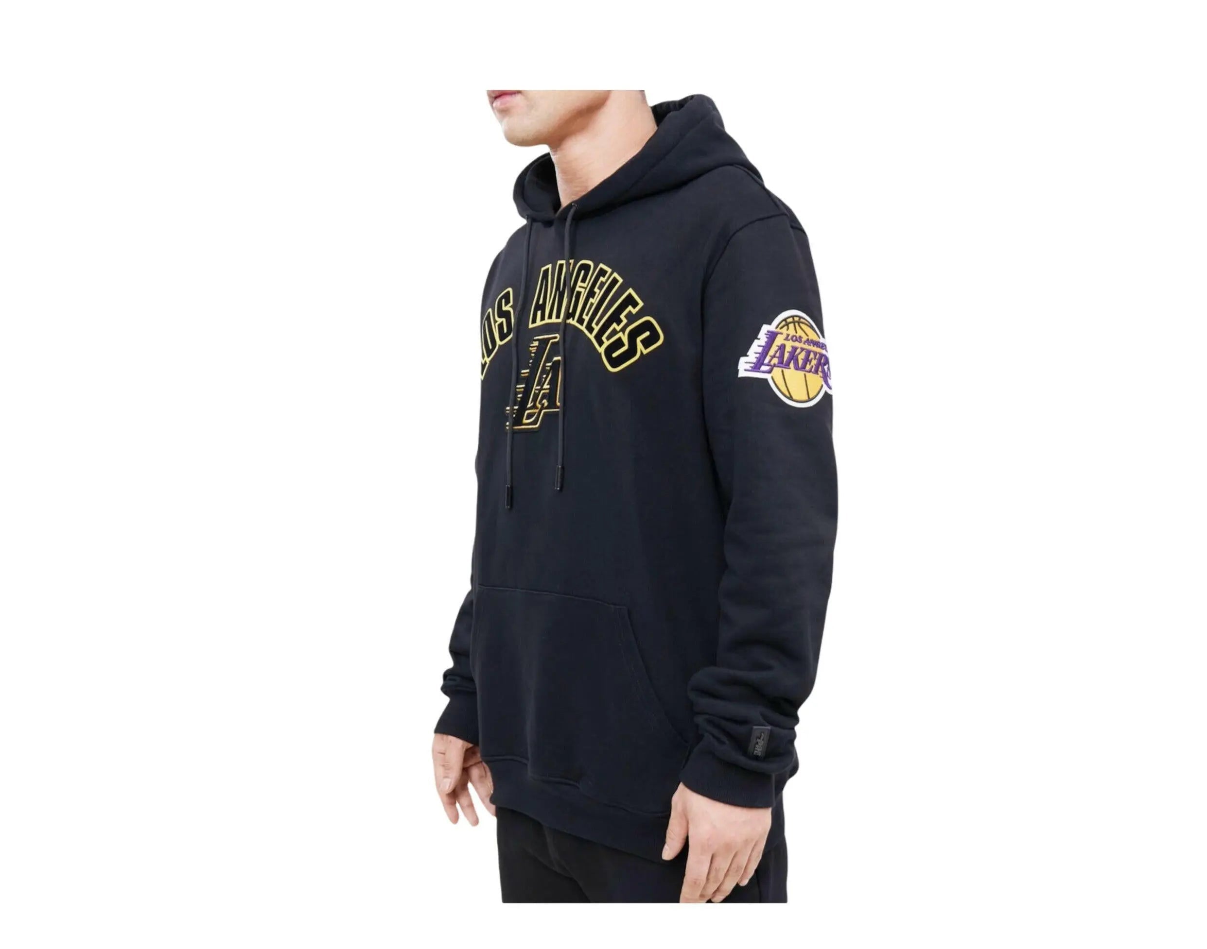 Pro Standard NBA Los Angeles Lakers Stacked Logo Men Hoodie Black 2