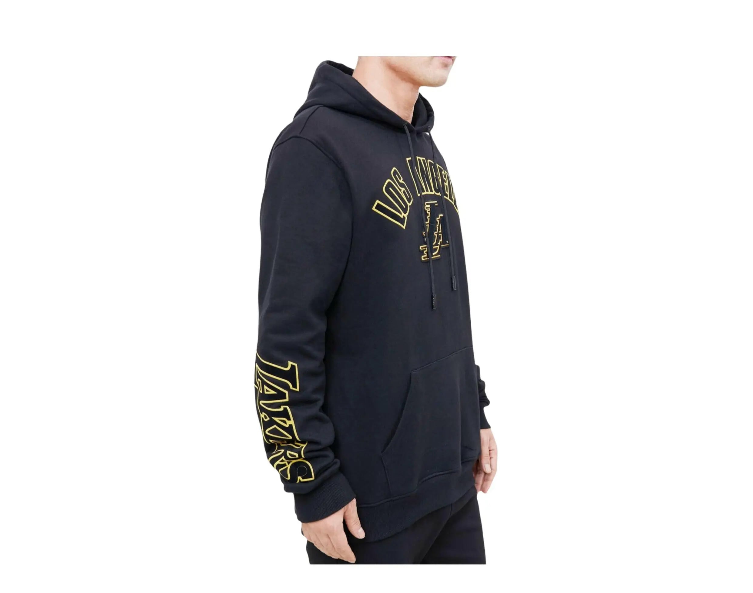 Pro Standard NBA Los Angeles Lakers Stacked Logo Men Hoodie Black 3