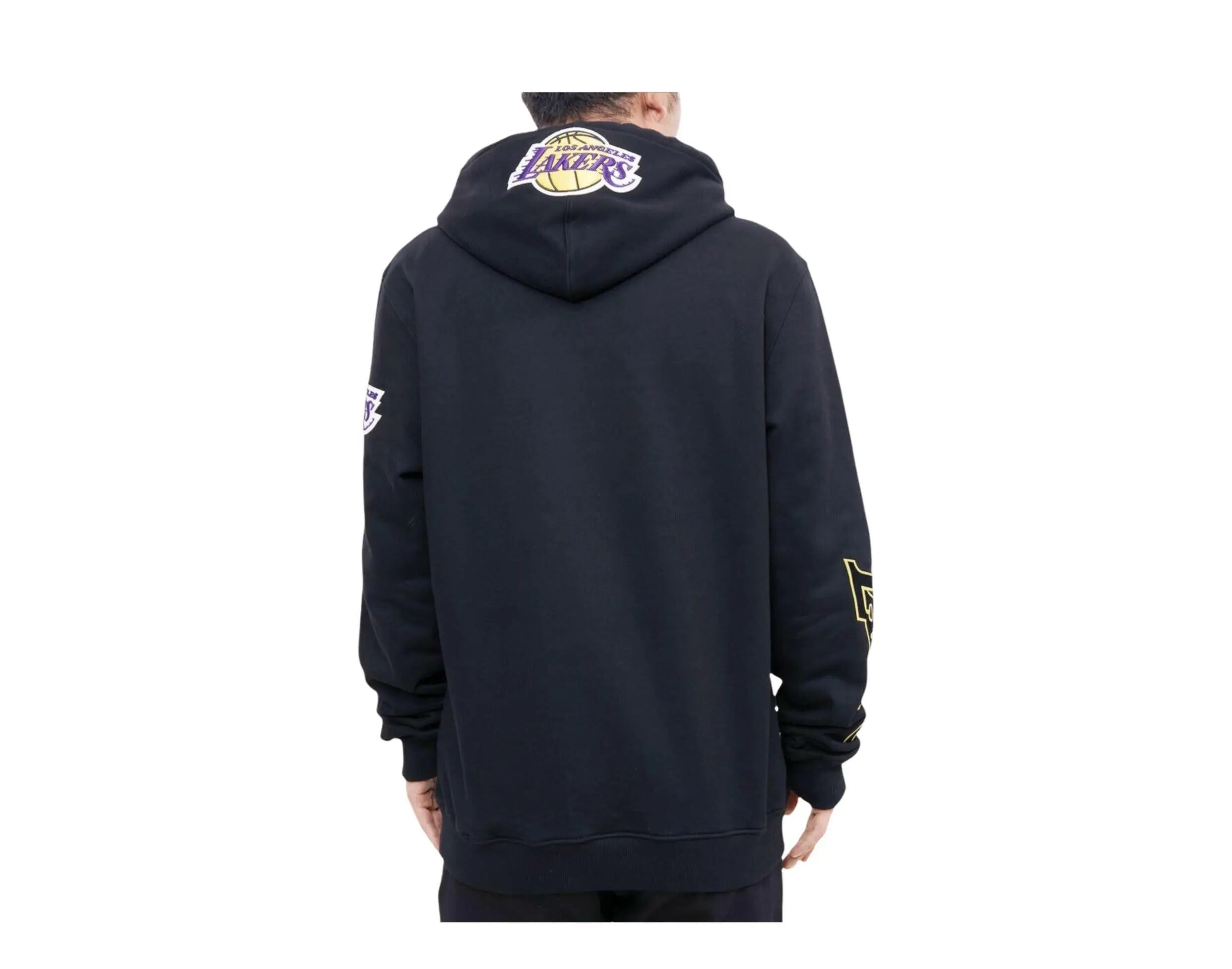 Pro Standard NBA Los Angeles Lakers Stacked Logo Men Hoodie Black 4