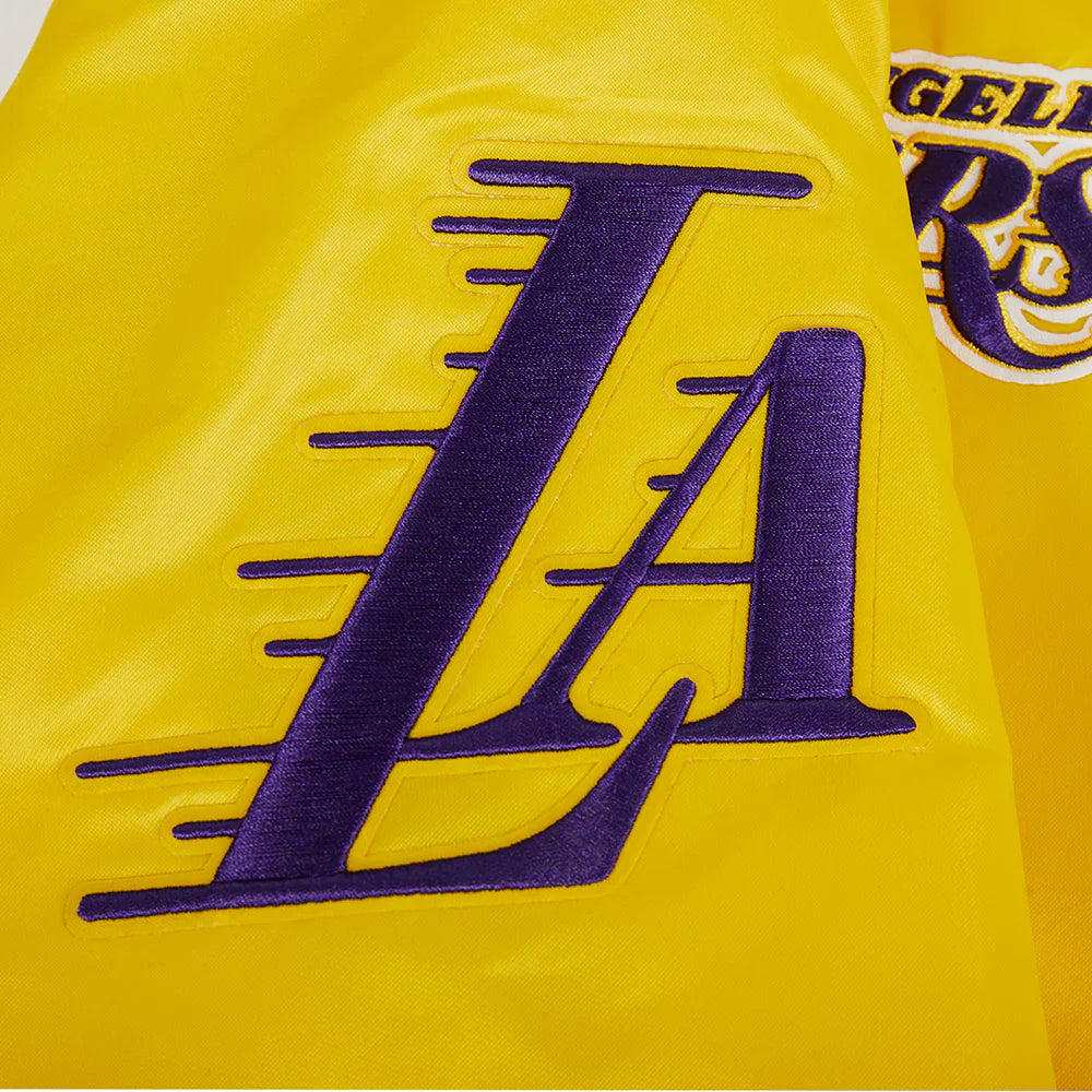 Pro Standard LA Lakers Souvenir Satin Jacket - Gold 3