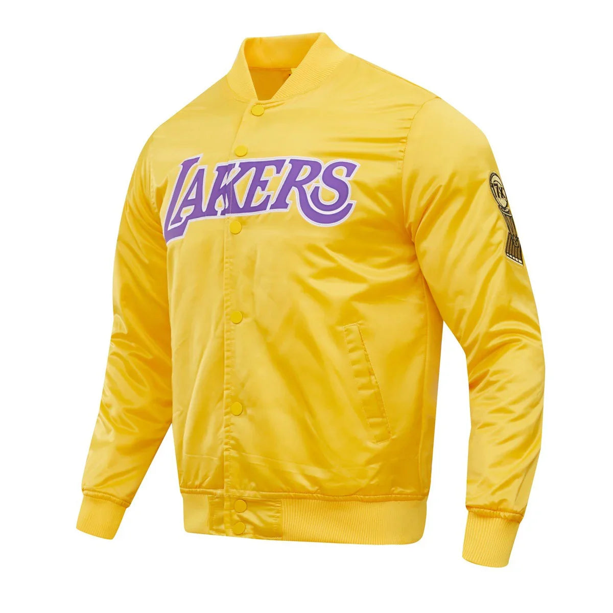 Pro Standard LA Lakers Big Logo Satin Jacket - Gold 3