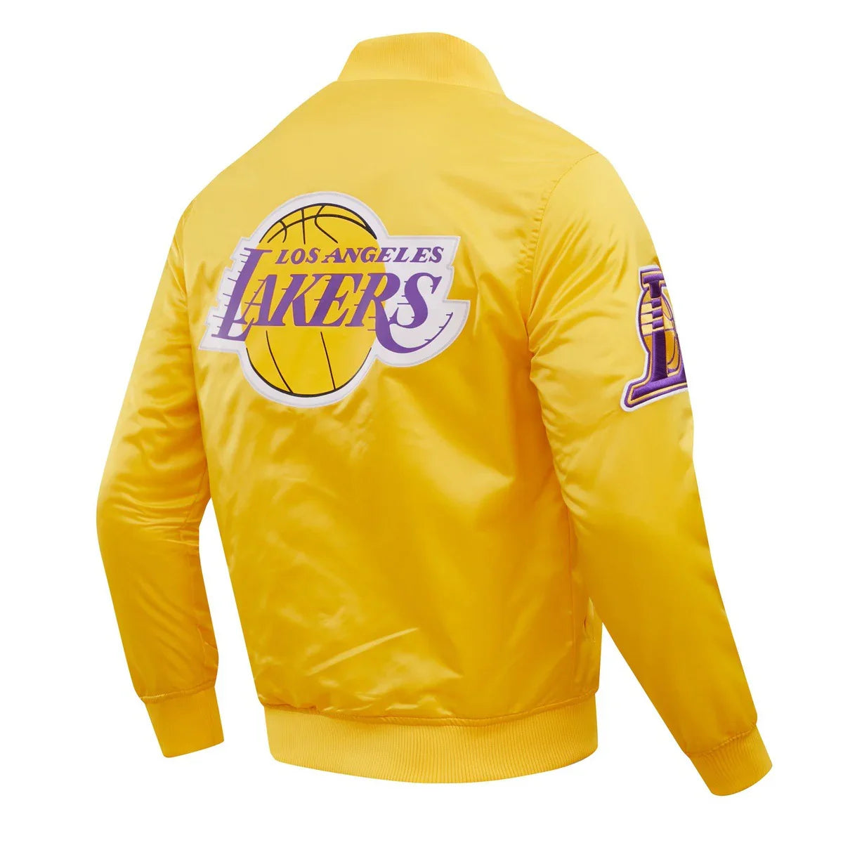Pro Standard LA Lakers Big Logo Satin Jacket - Gold 4