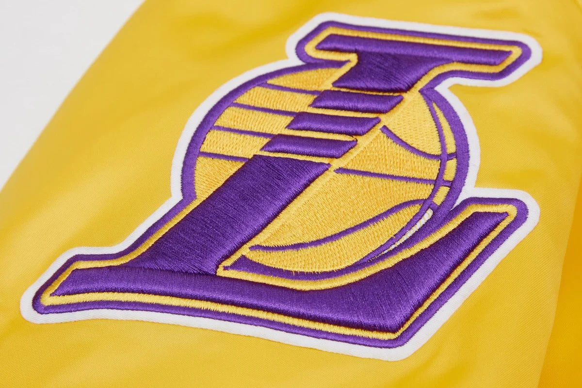 Pro Standard LA Lakers Big Logo Satin Jacket - Gold 7