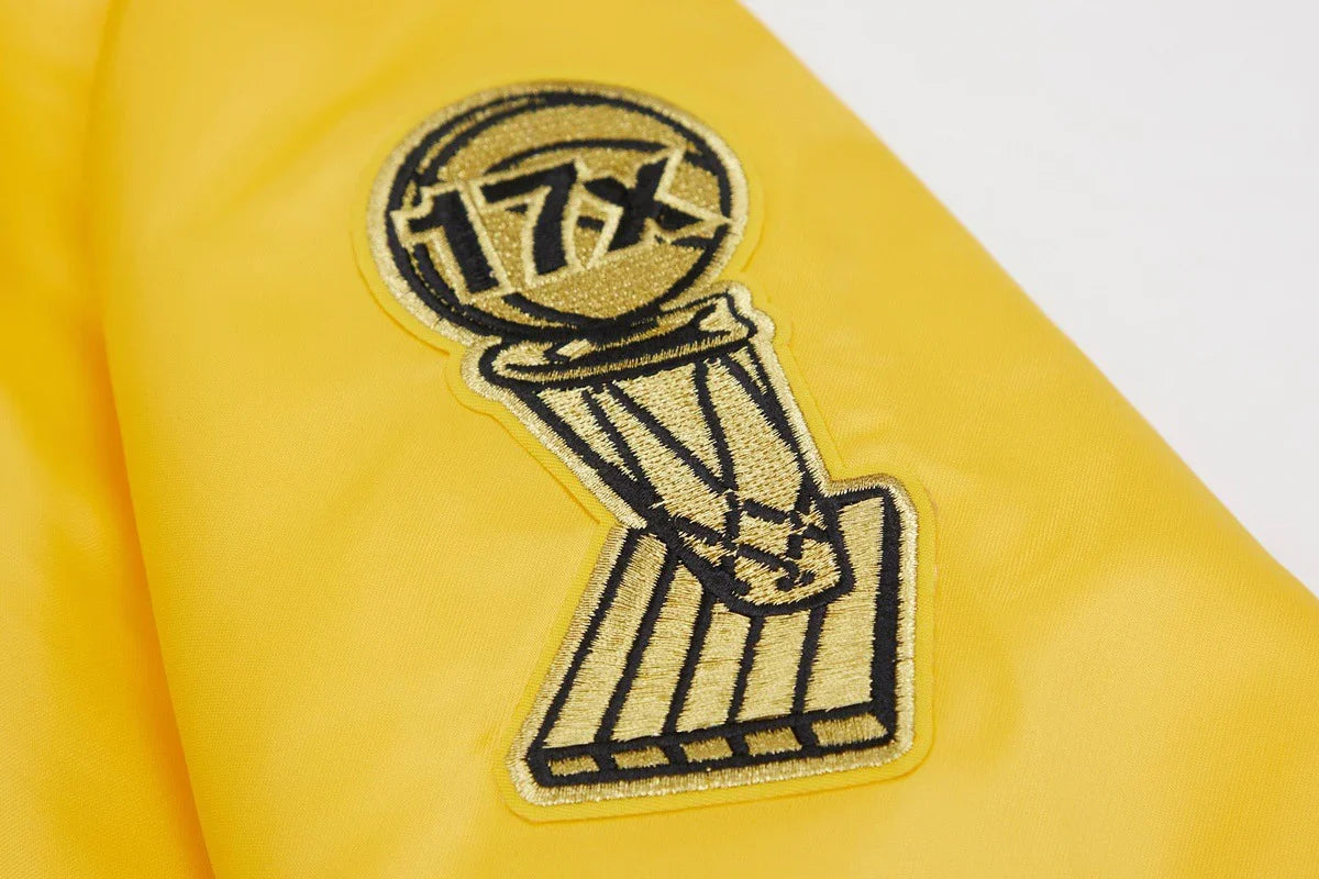 Pro Standard LA Lakers Big Logo Satin Jacket - Gold 8