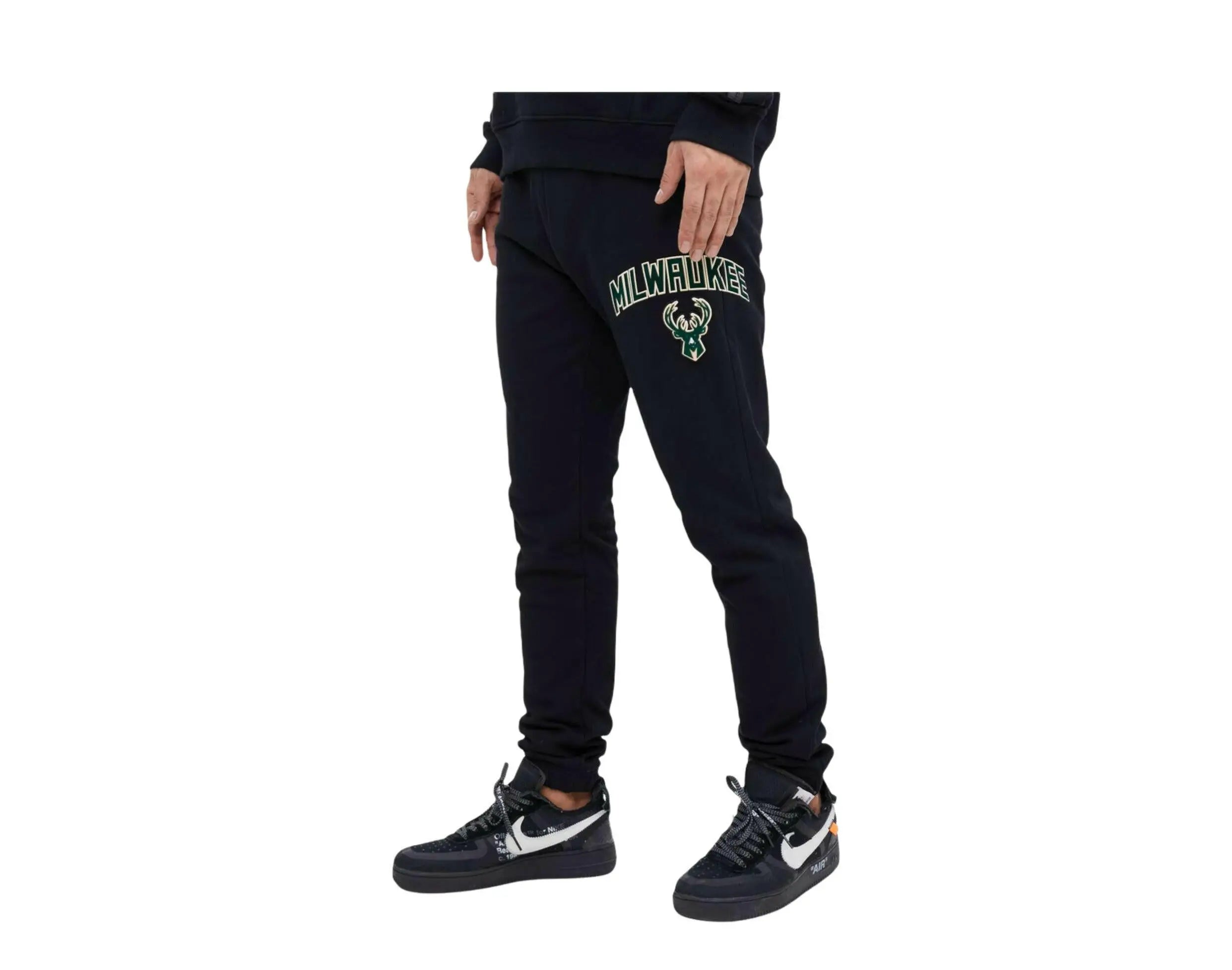 Pro Standard NBA Milwaukee Bucks Stacked Logo Men Sweatpants Black 2