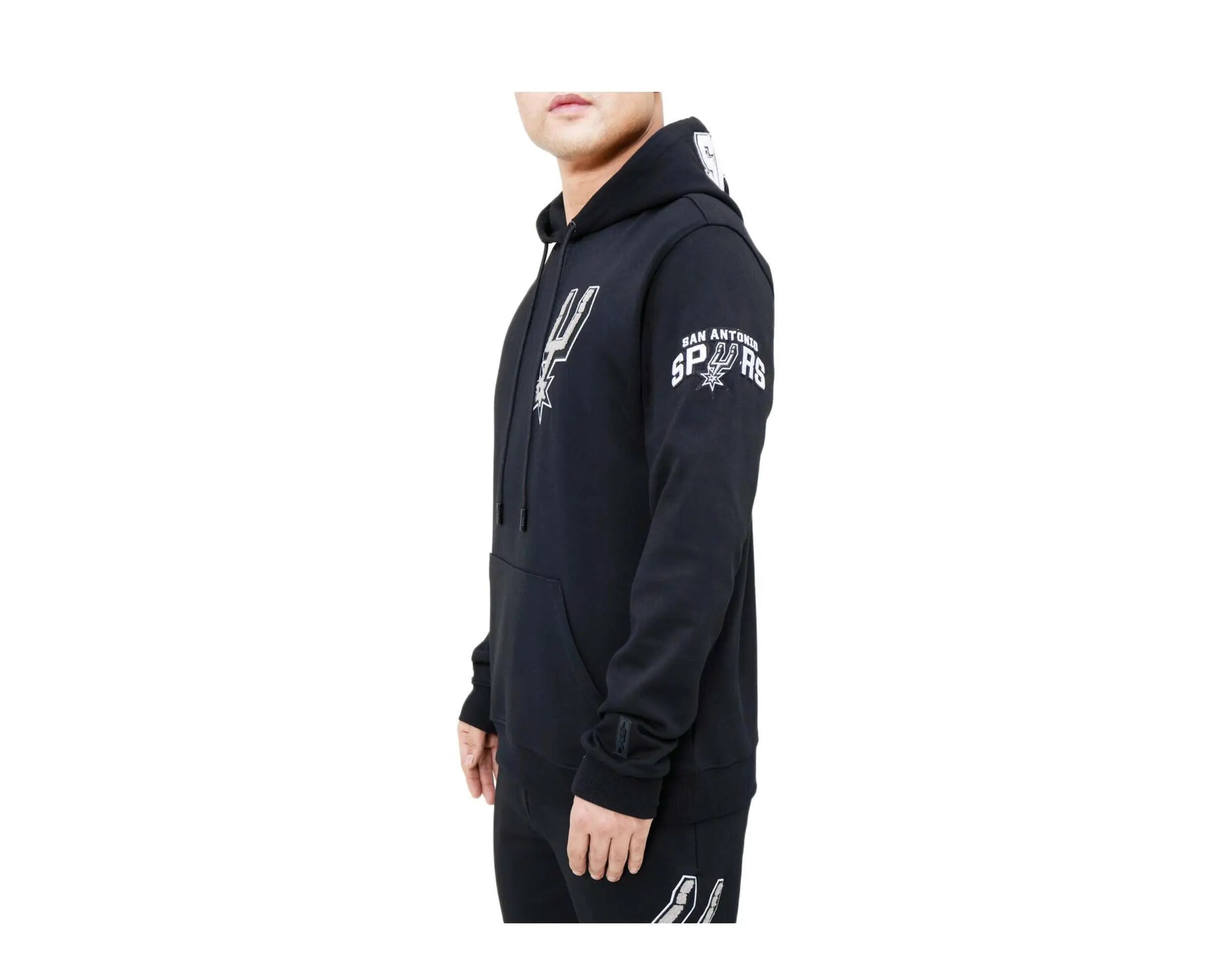 Pro Standard San Antonio Spurs Classic Chenille Men Hoodie Black 2