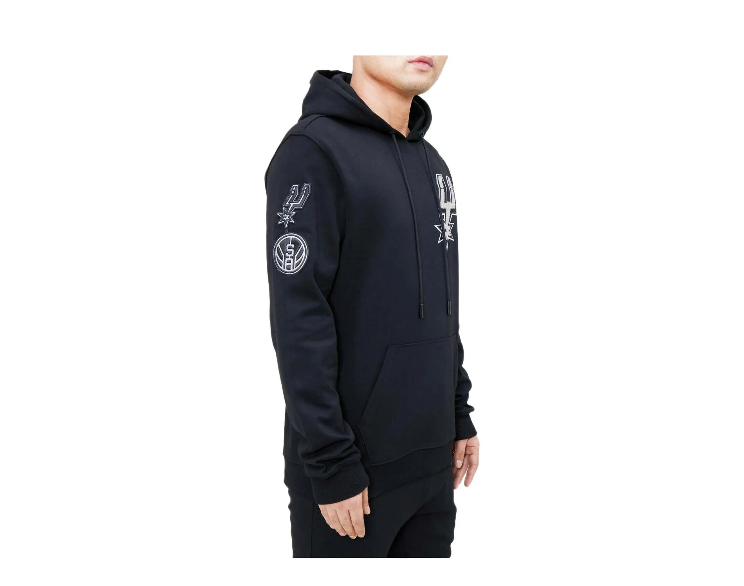 Pro Standard San Antonio Spurs Classic Chenille Men Hoodie Black 3