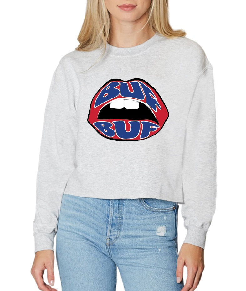 Buf Lips Ash Gray Crewneck | lojobands 1
