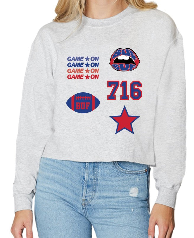 Buf Patch Ash Gray Crewneck | lojobands