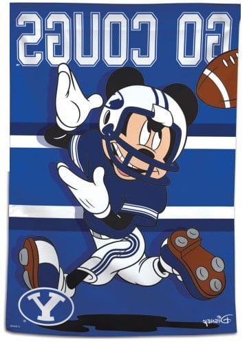 BYU Cougars Football Flag Mickey Mouse House Banner
