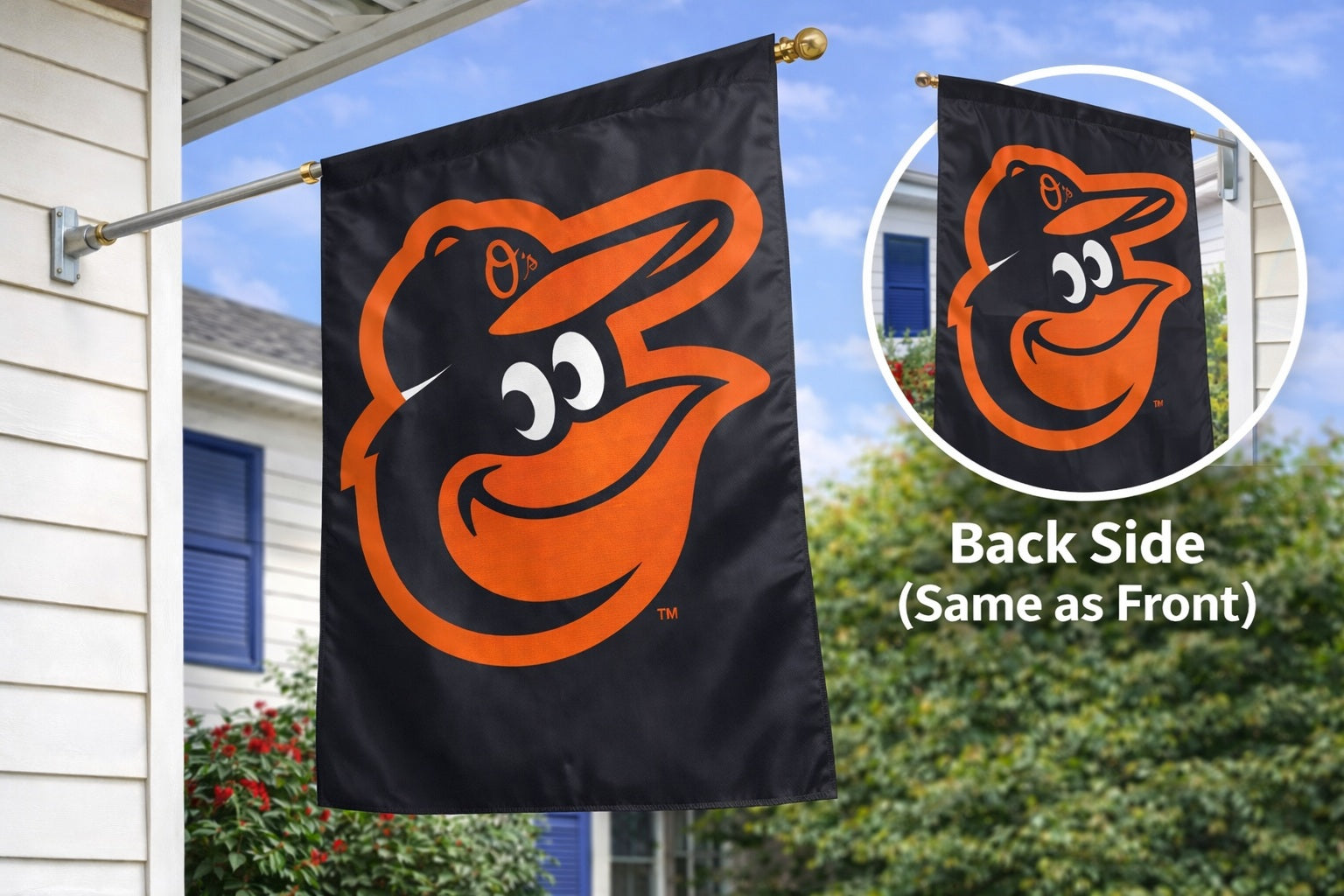 Baltimore Orioles Banner 2 Sided Flag 2