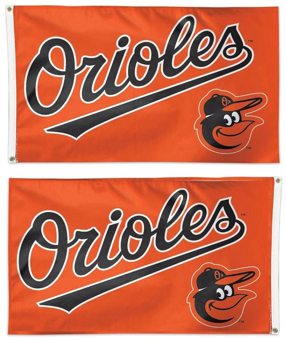 Baltimore Orioles Flag 3x5 Scripted Mascot 2 Sided 1