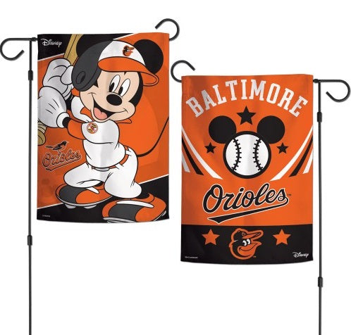 Baltimore Orioles Garden Flag 2 Sided Mickey Mouse Disney 2