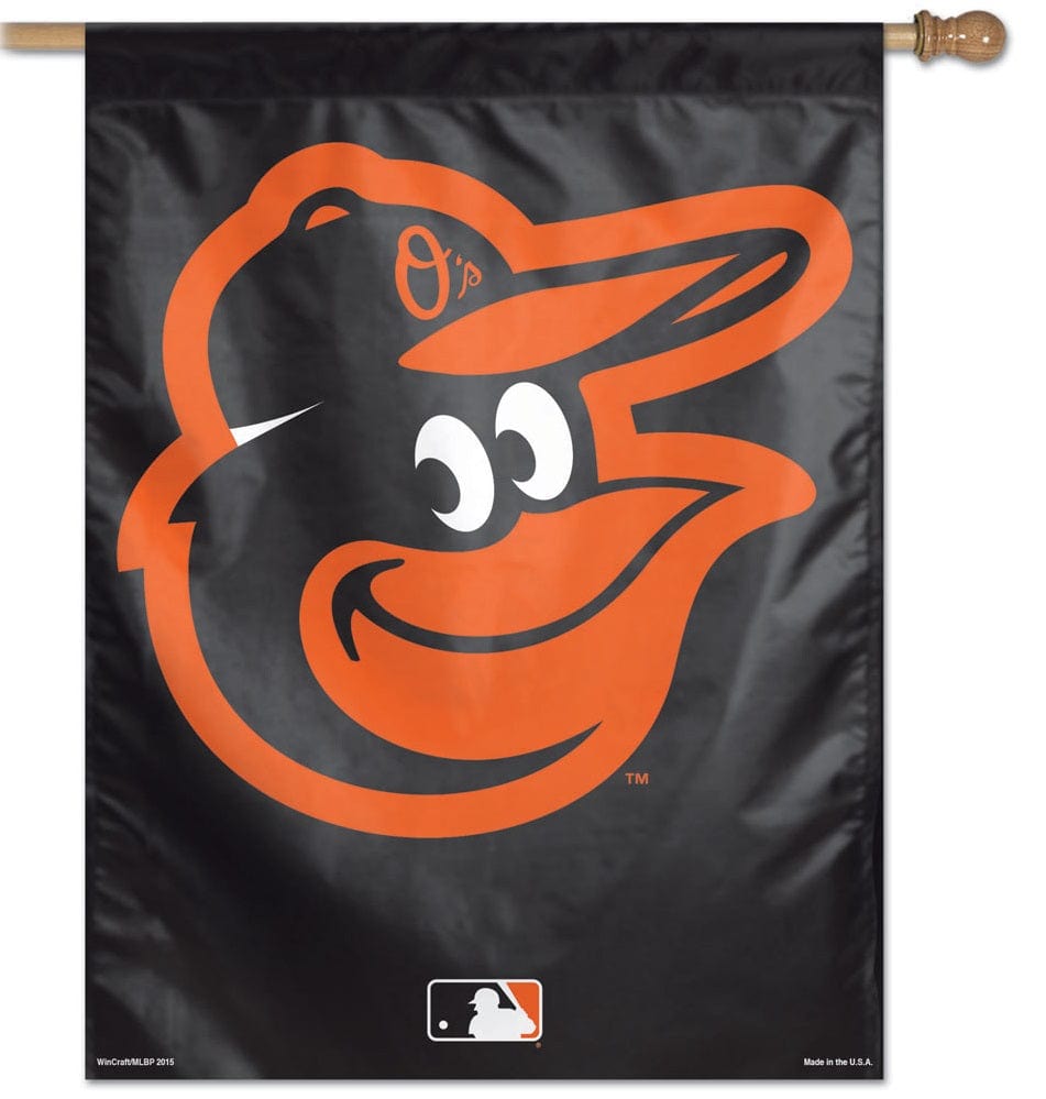 Baltimore Orioles House Flag Black Vertical Banner