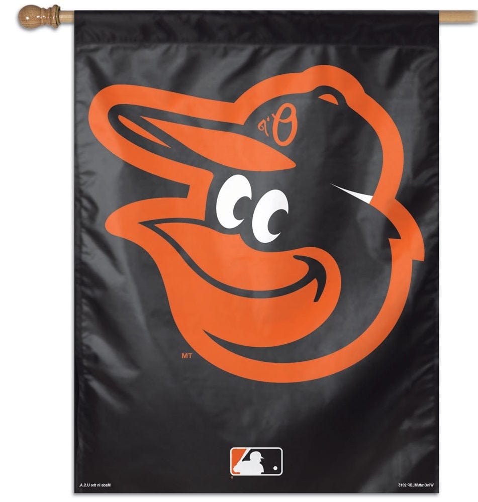 Baltimore Orioles House Flag Black Vertical Banner