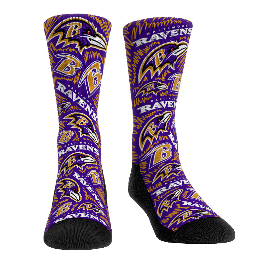 Baltimore Ravens - Logo Sketch | Rock 'Em Socks