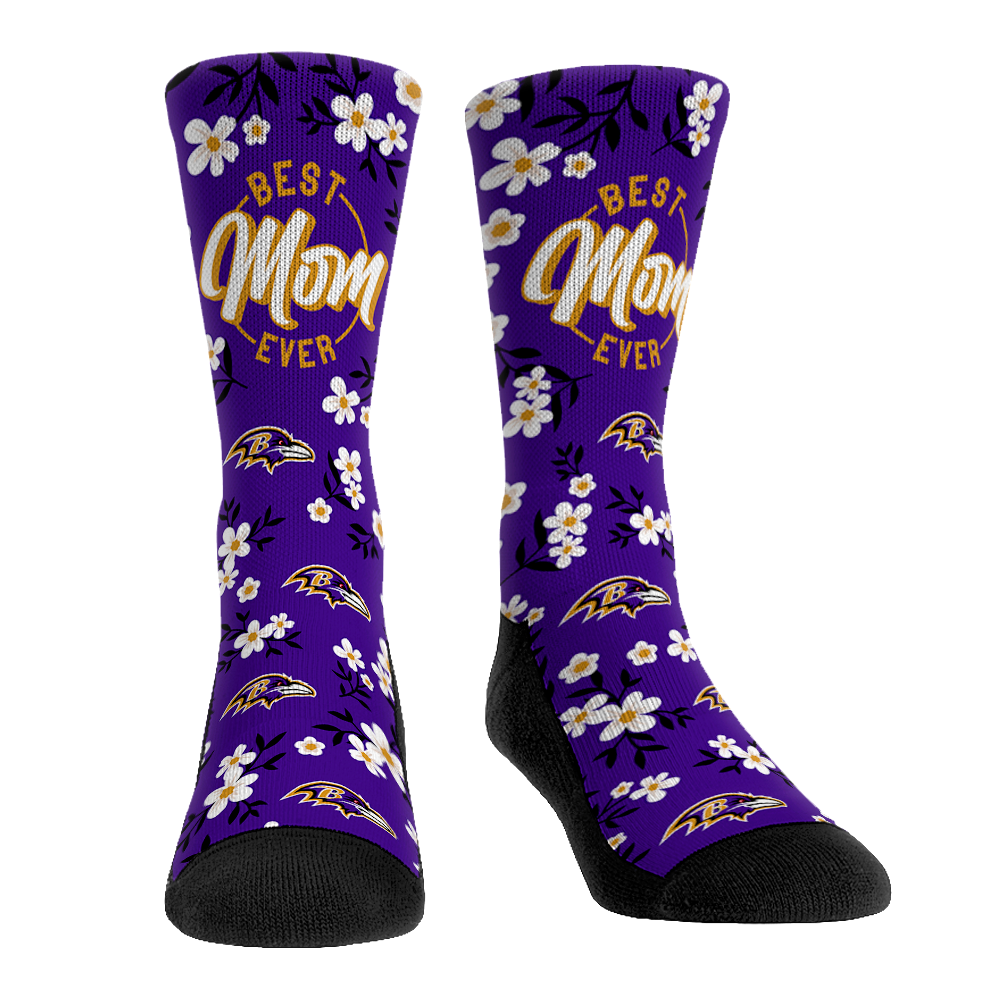 Baltimore Ravens - Best Mom Floral | Rock 'Em Socks