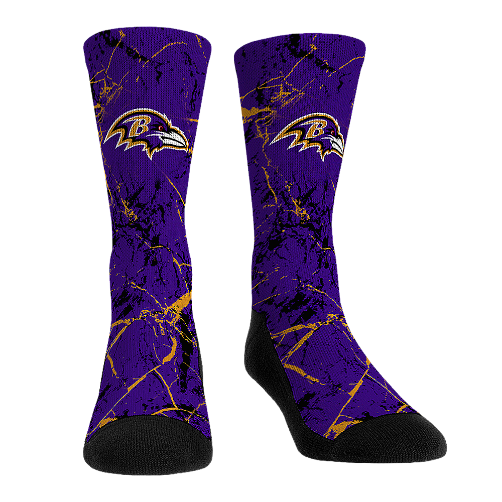 Baltimore Ravens - Cracked Marble | Rock 'Em Socks