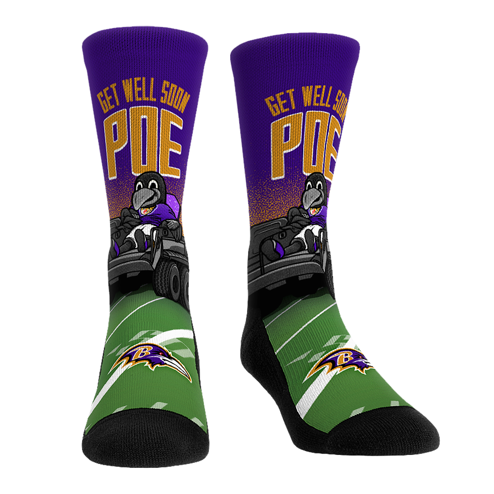 Baltimore Ravens - Get Well Soon Poe | Rock 'Em Socks