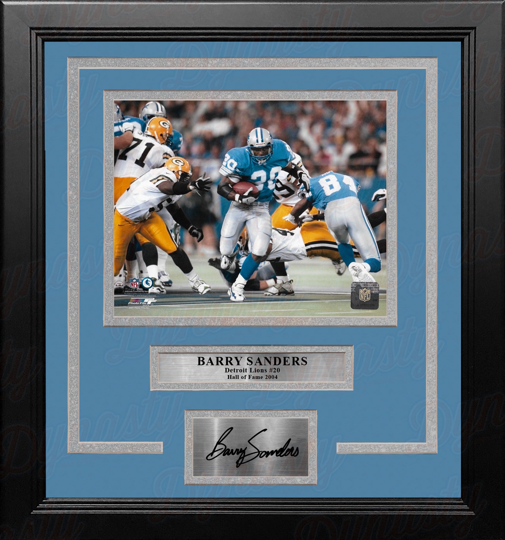 Barry Sanders v. Packers Detroit Lions 8" x 10" Framed Football Photo with Engraved Autograph 2