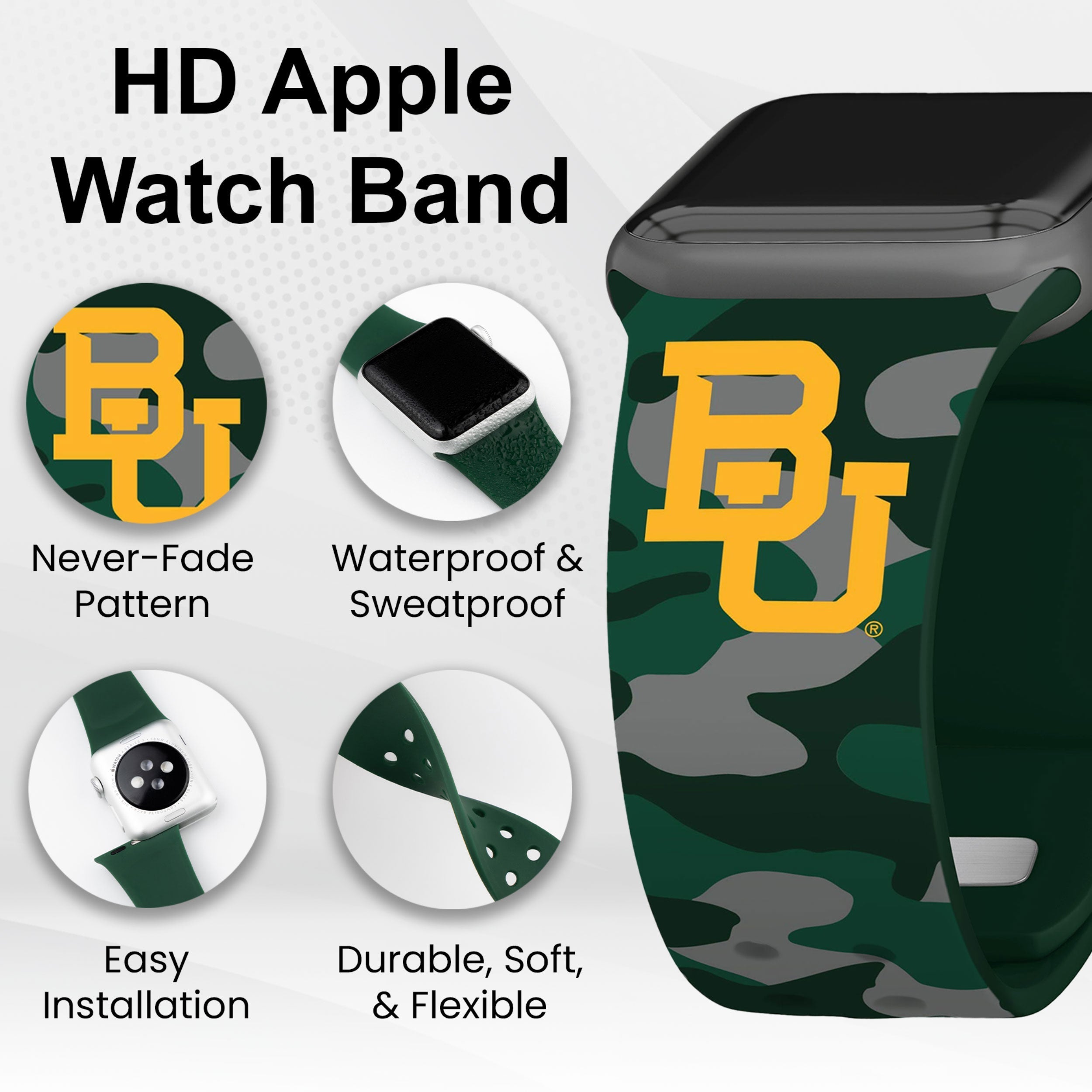 Baylor Bears HD Apple Watch Band 28