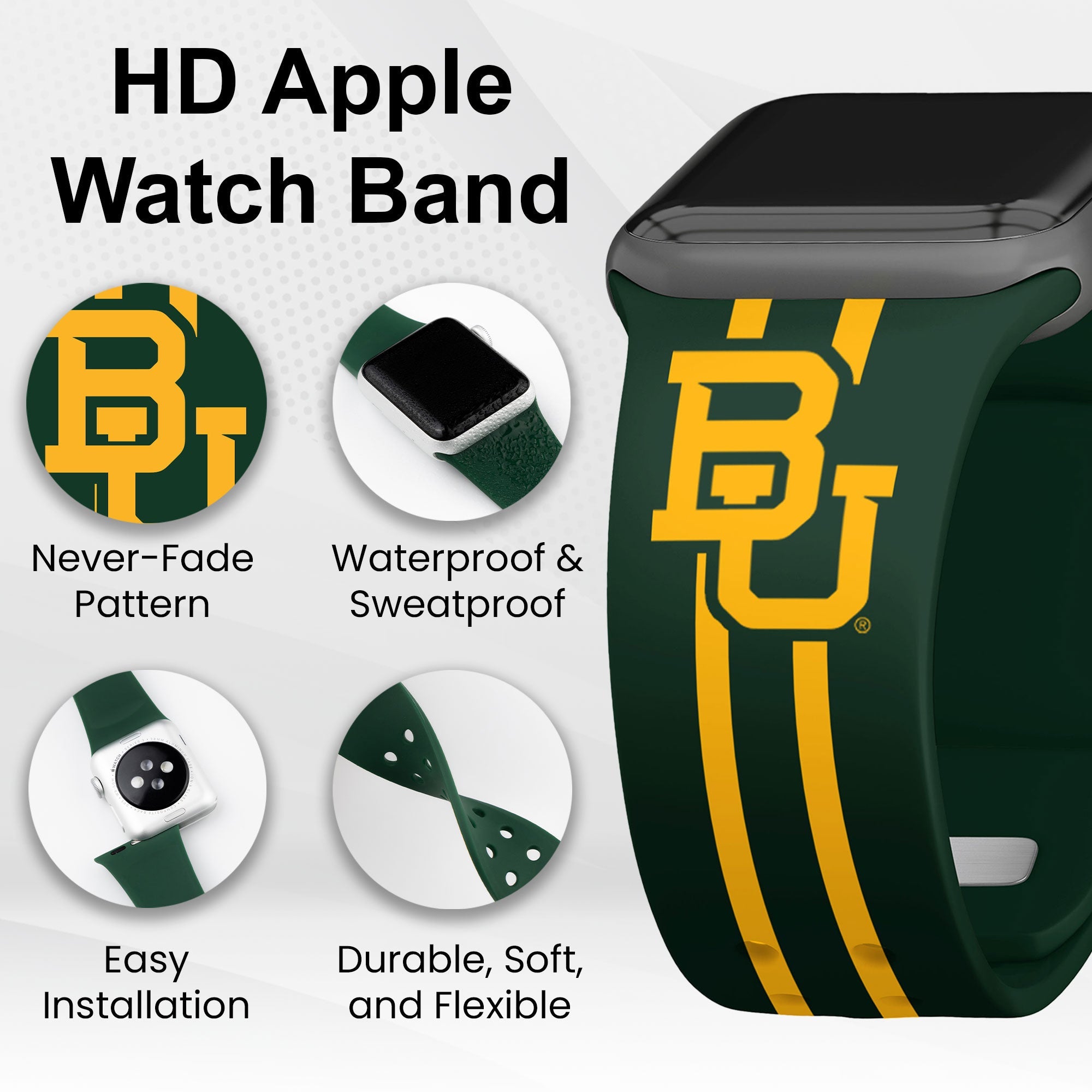 Baylor Bears HD Apple Watch Band 3