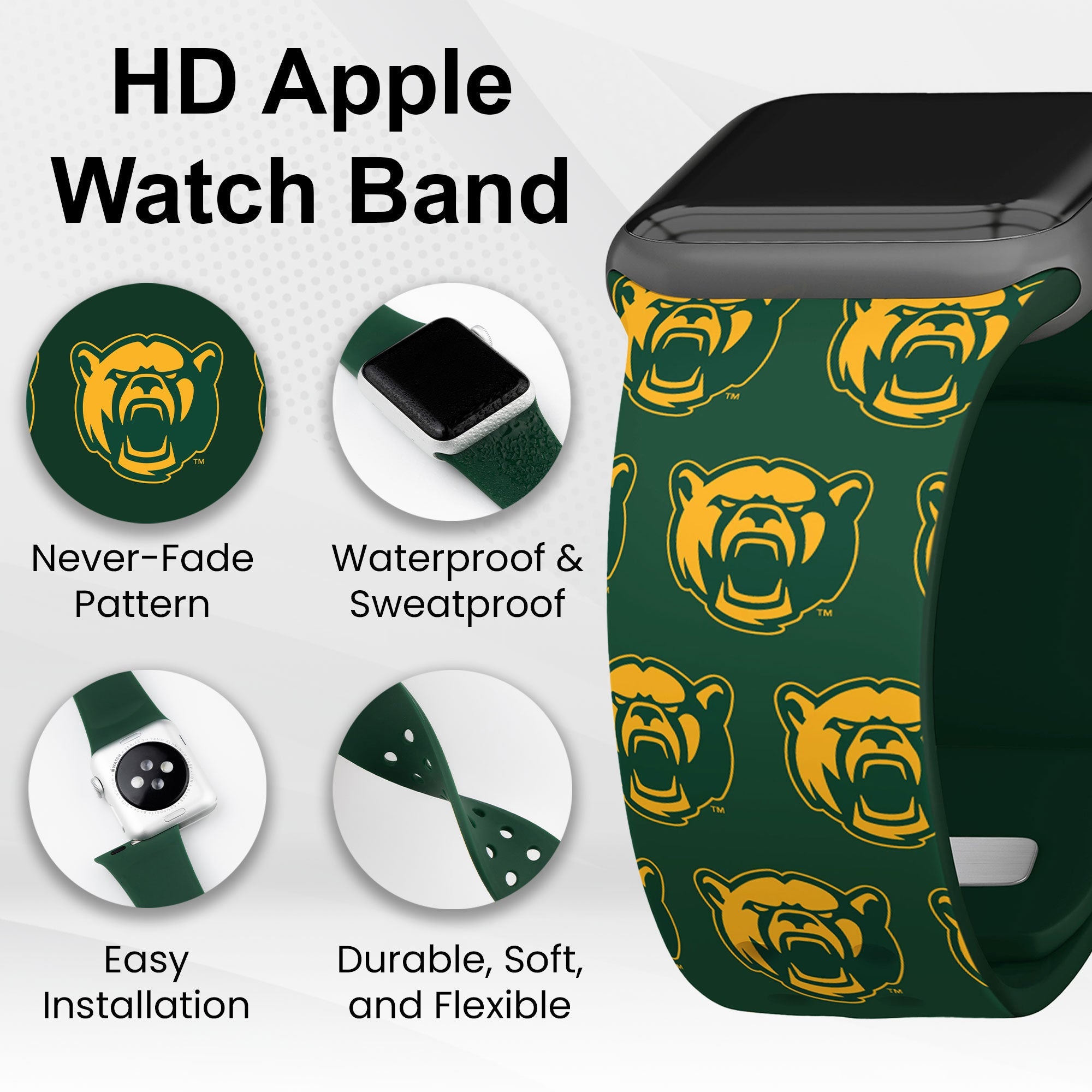 Baylor Bears HD Apple Watch Band 9