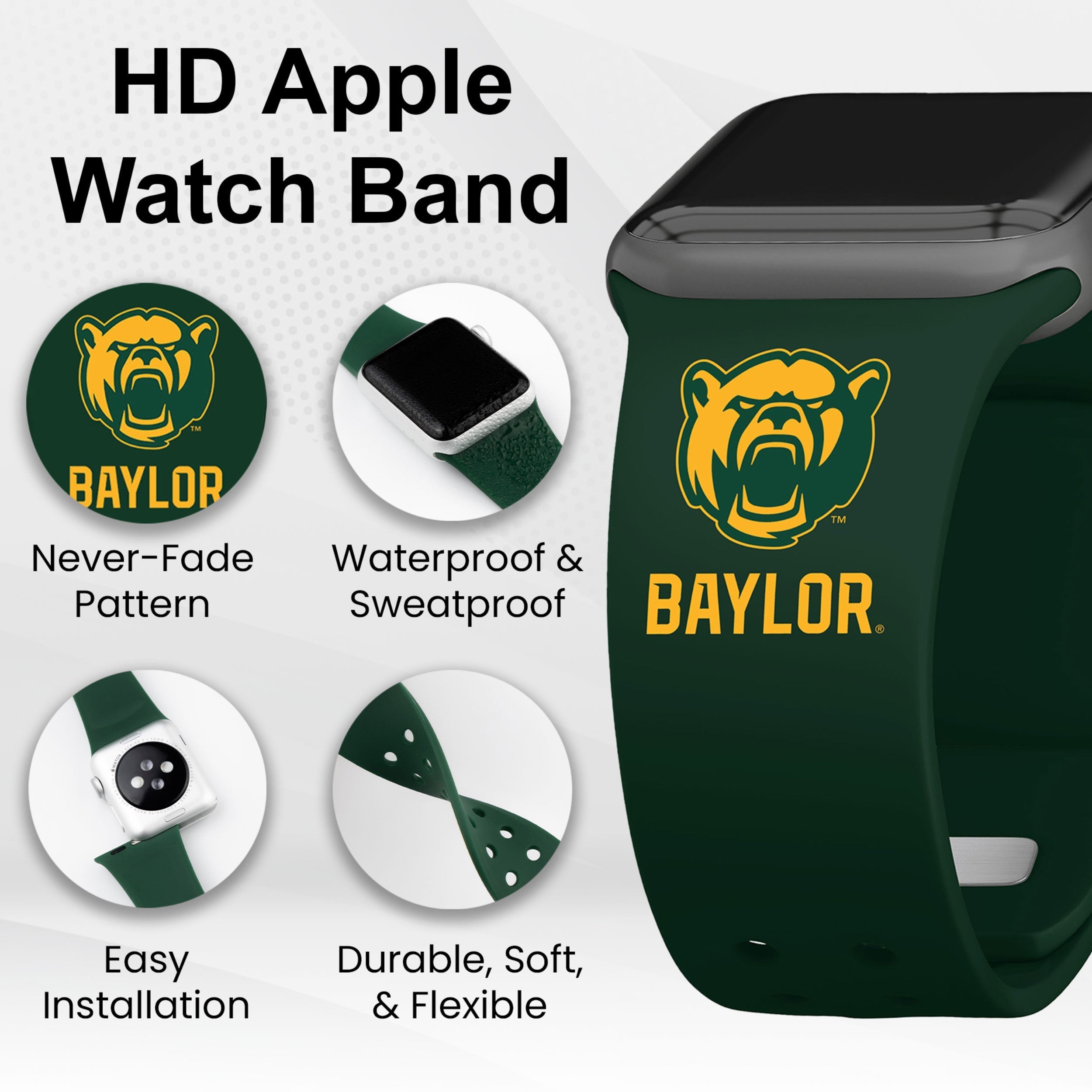 Baylor Bears HD Apple Watch Band 20
