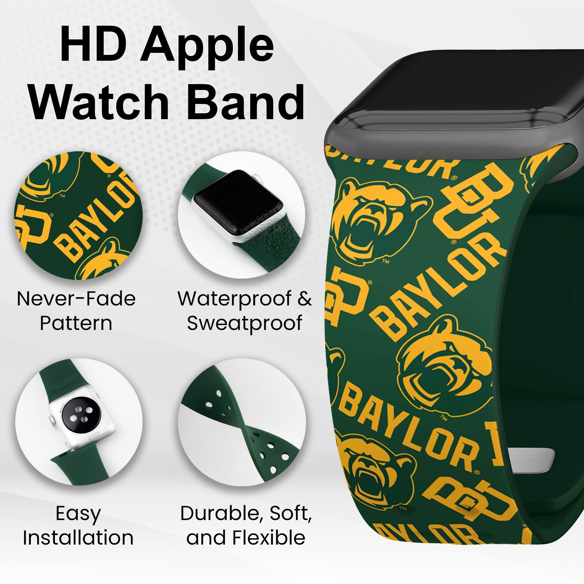 Baylor Bears HD Apple Watch Band 15