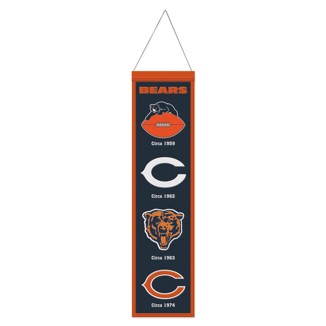 Chicago Bears 8" x 32" Wool Banner 1