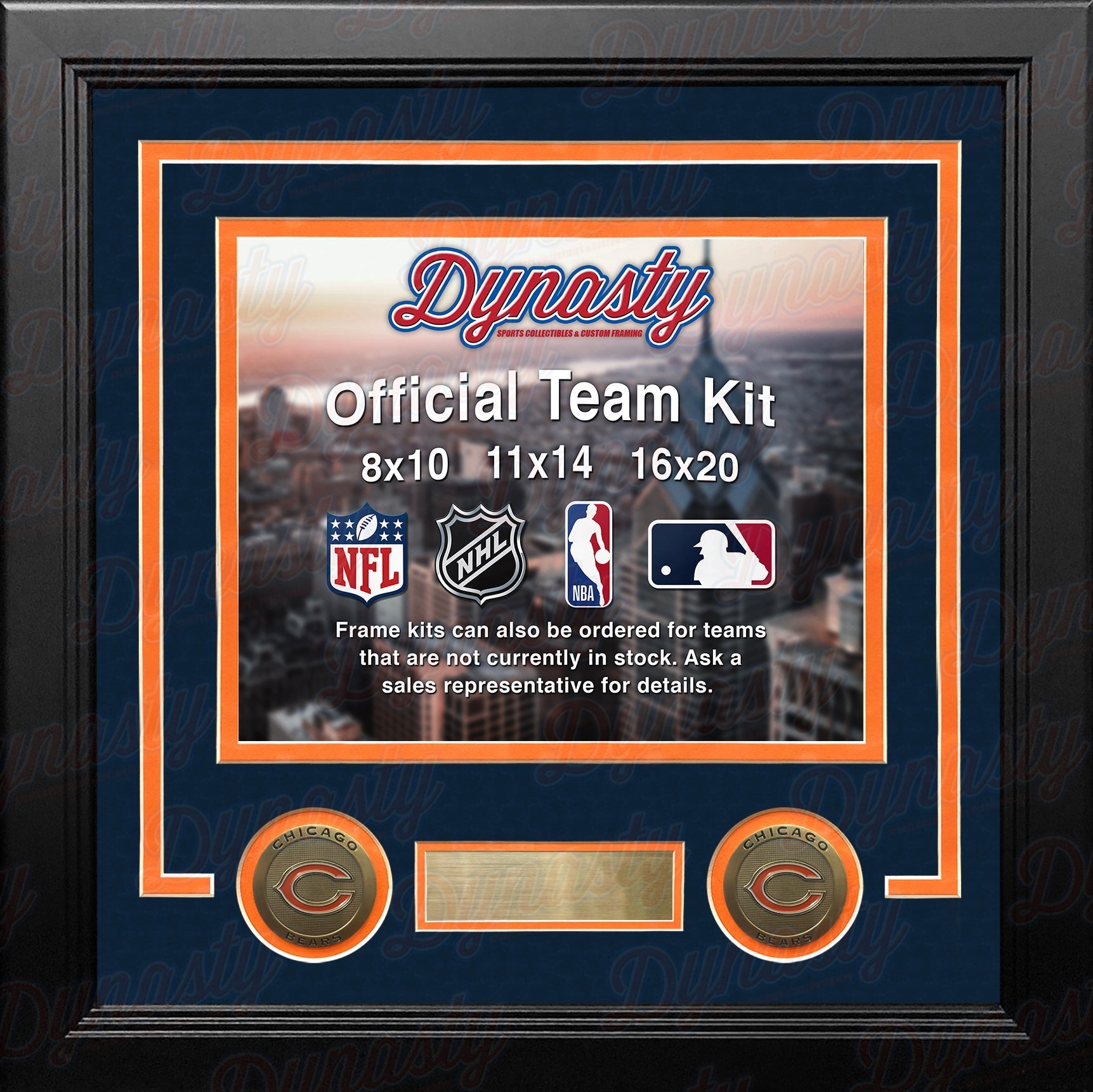 Chicago Bears Custom NFL Football 16x20 Picture Frame Kit (Multiple Colors) 1