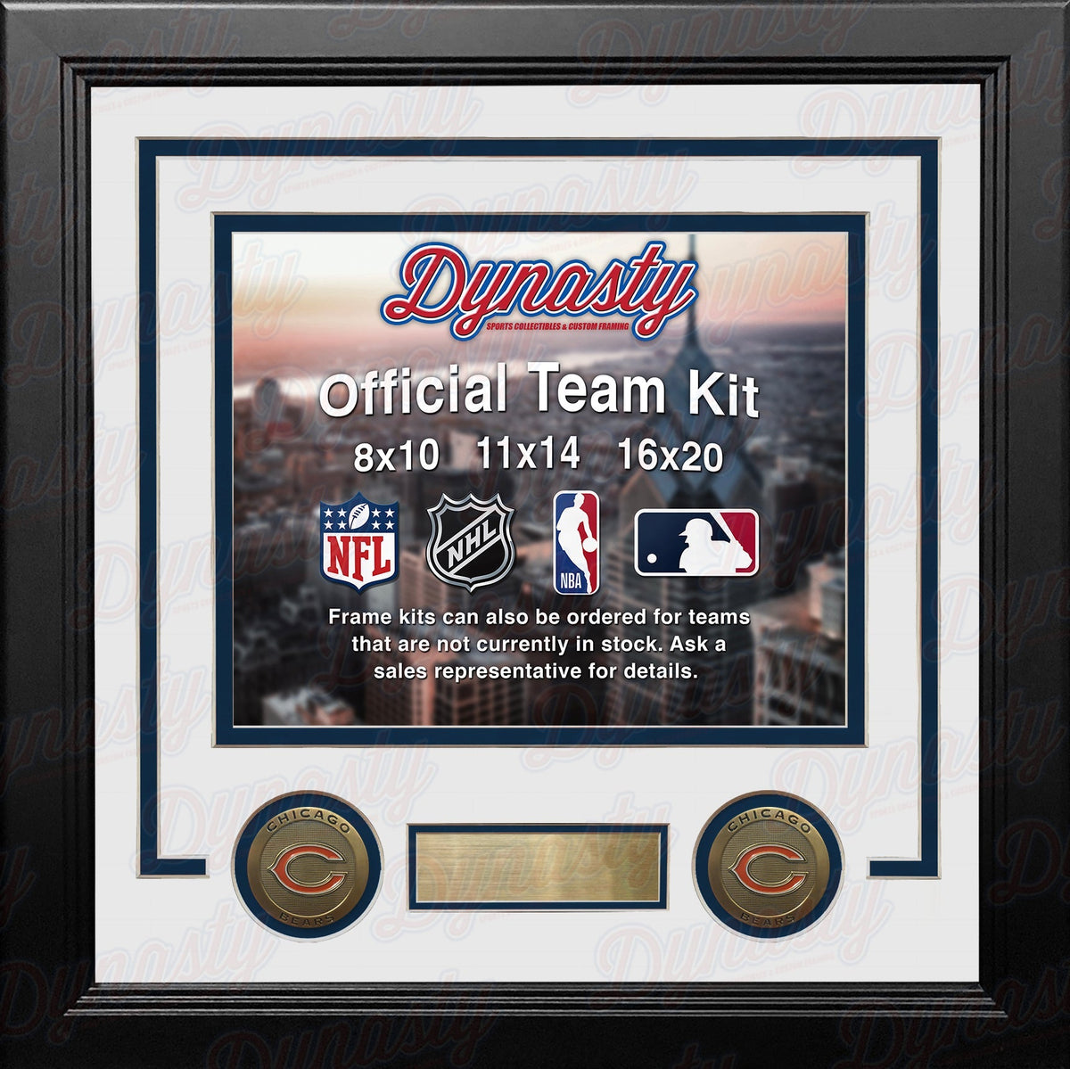 Chicago Bears Custom NFL Football 8x10 Picture Frame Kit (Multiple Colors) 3