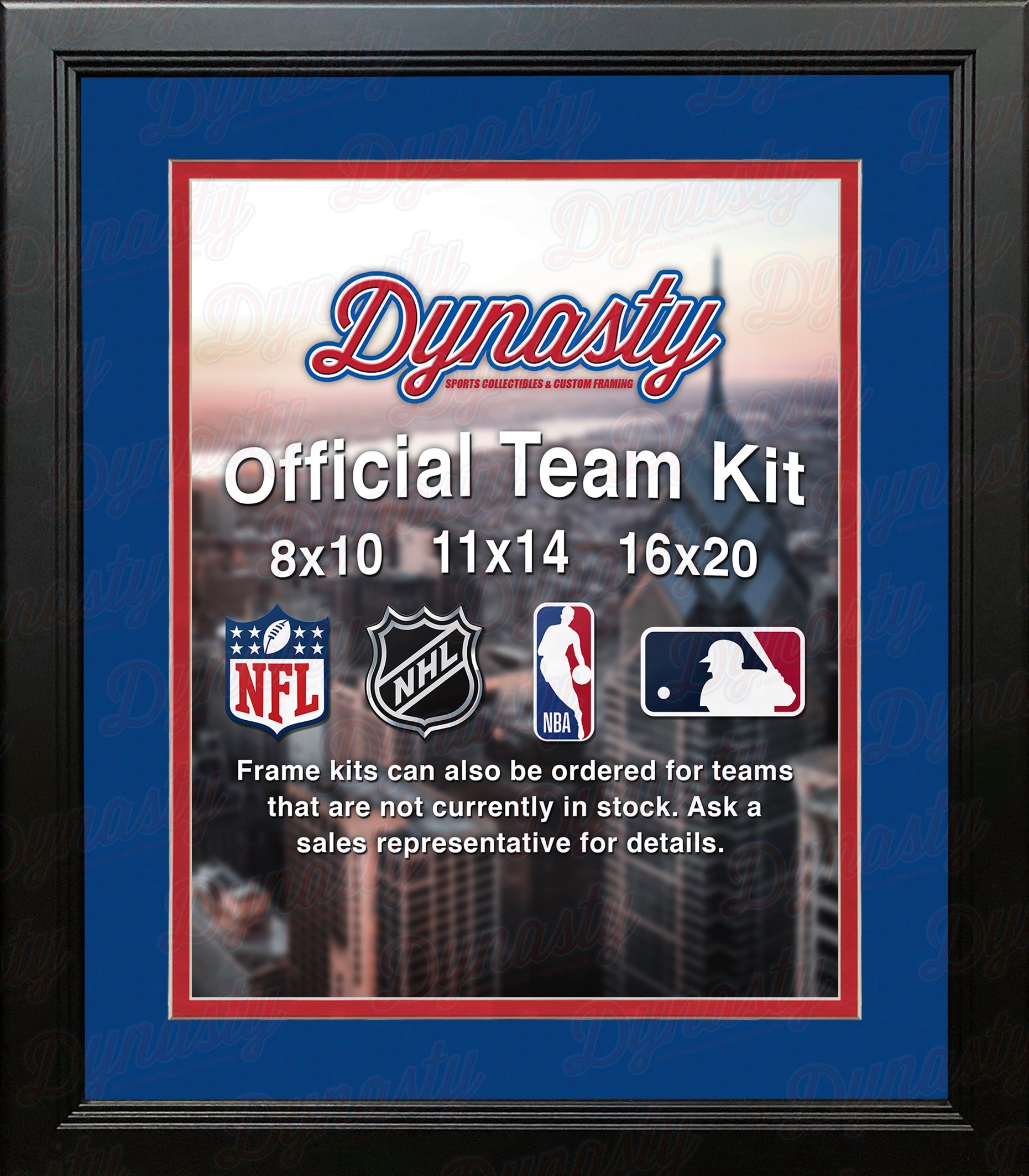 NBA Basketball Photo Picture Frame Kit - Los Angeles Clippers (Blue Matting, Red Trim) 2