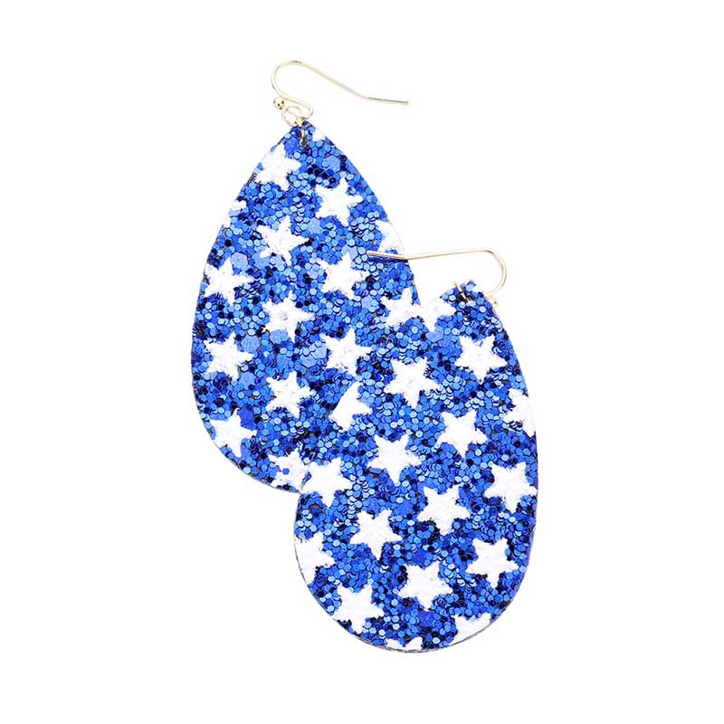 Glitter Star Teardrop Earrings 1