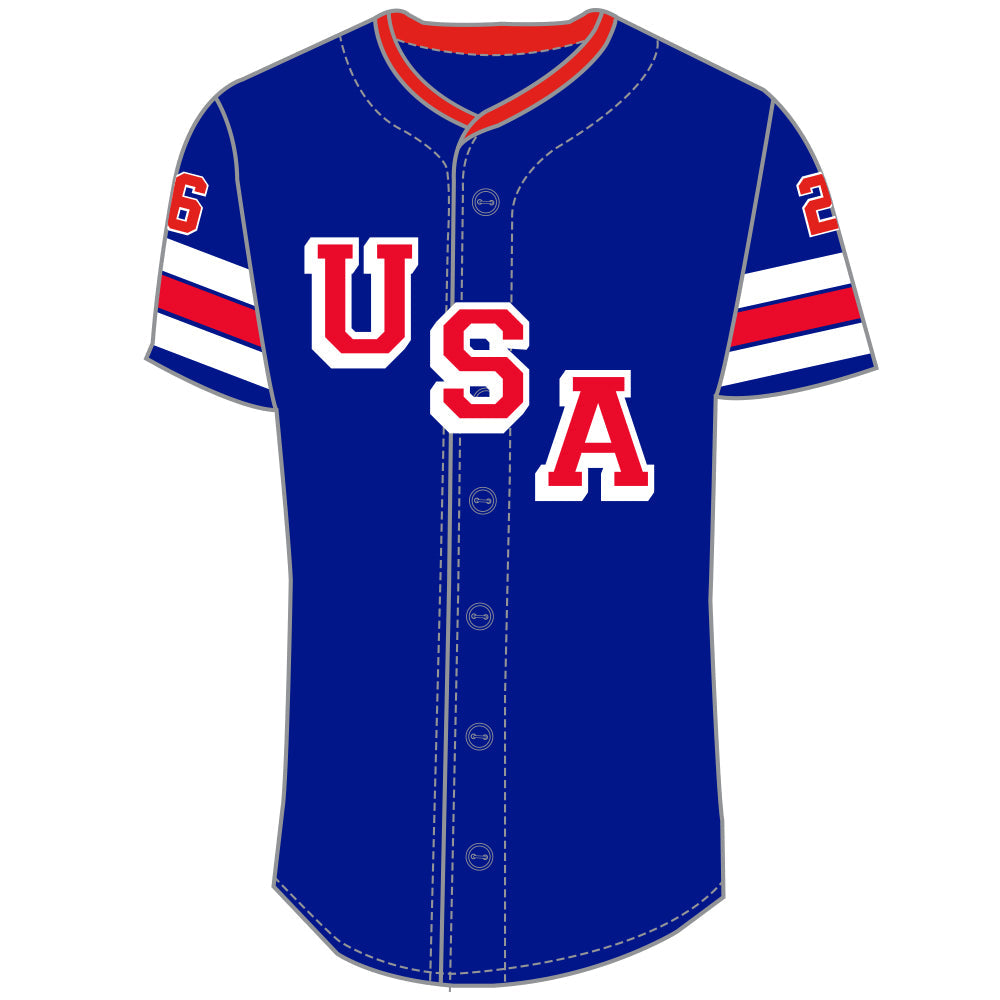 USA 2026 Performance Baseball Jersey Blue 3