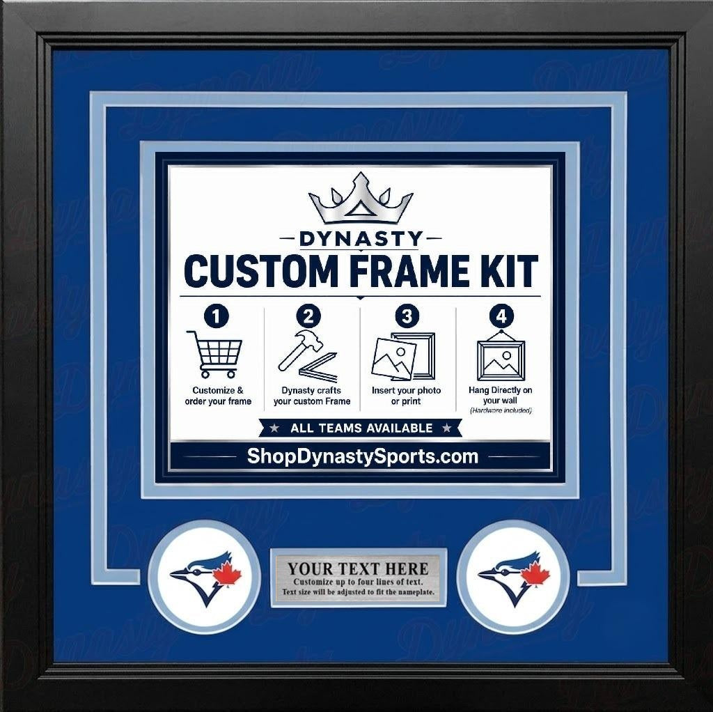 MLB Baseball Photo Picture Frame Kit - Toronto Blue Jays (White Matting, Blue Trim) 78