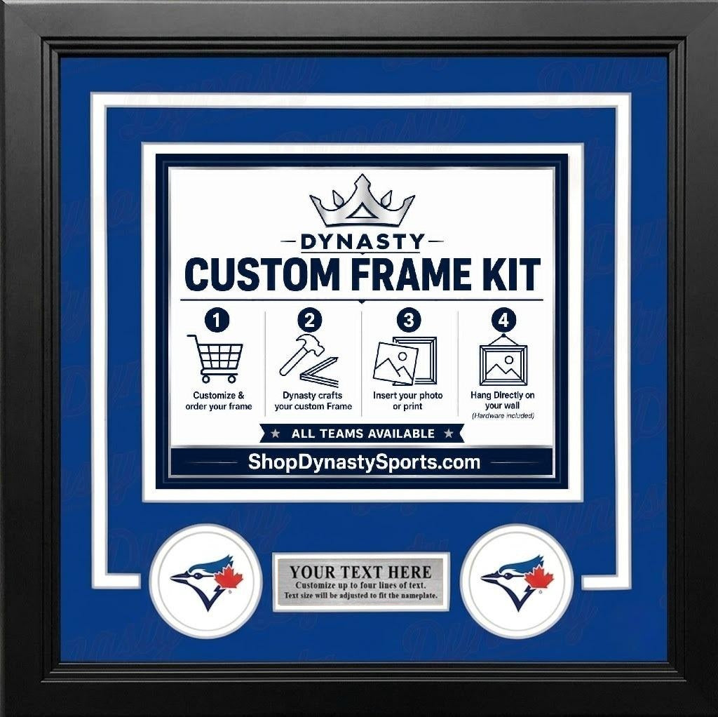 MLB Baseball Photo Picture Frame Kit - Toronto Blue Jays (White Matting, Blue Trim) 23