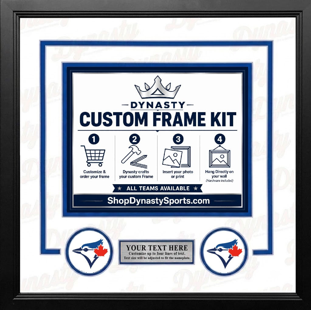 MLB Baseball Photo Picture Frame Kit - Toronto Blue Jays (White Matting, Blue Trim) 11