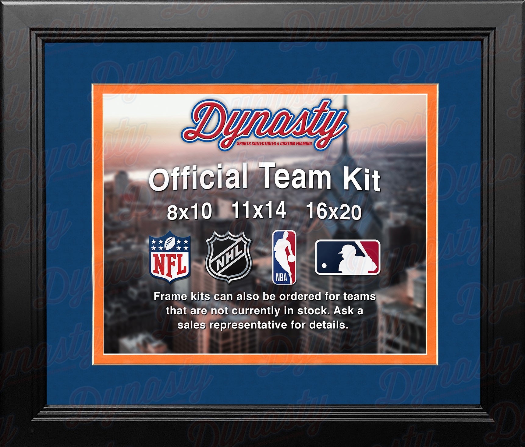 NBA Basketball Photo Picture Frame Kit - Cleveland Cavaliers (Blue Matting, Orange Trim) 1