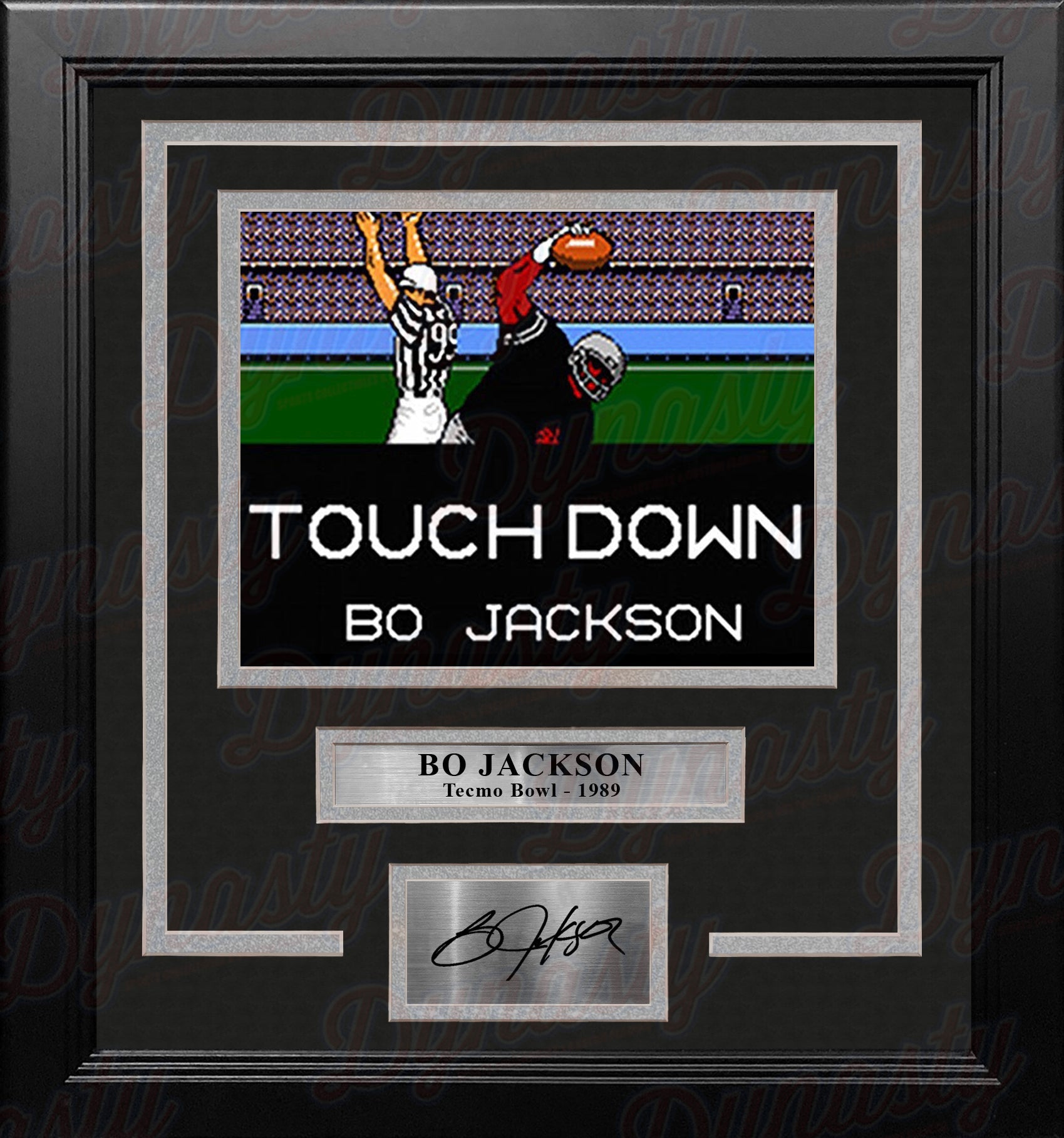 Bo Jackson Tecmo Bowl Touchdown 8" x 10" Framed Video Game Football Photo with Engraved Autograph 1