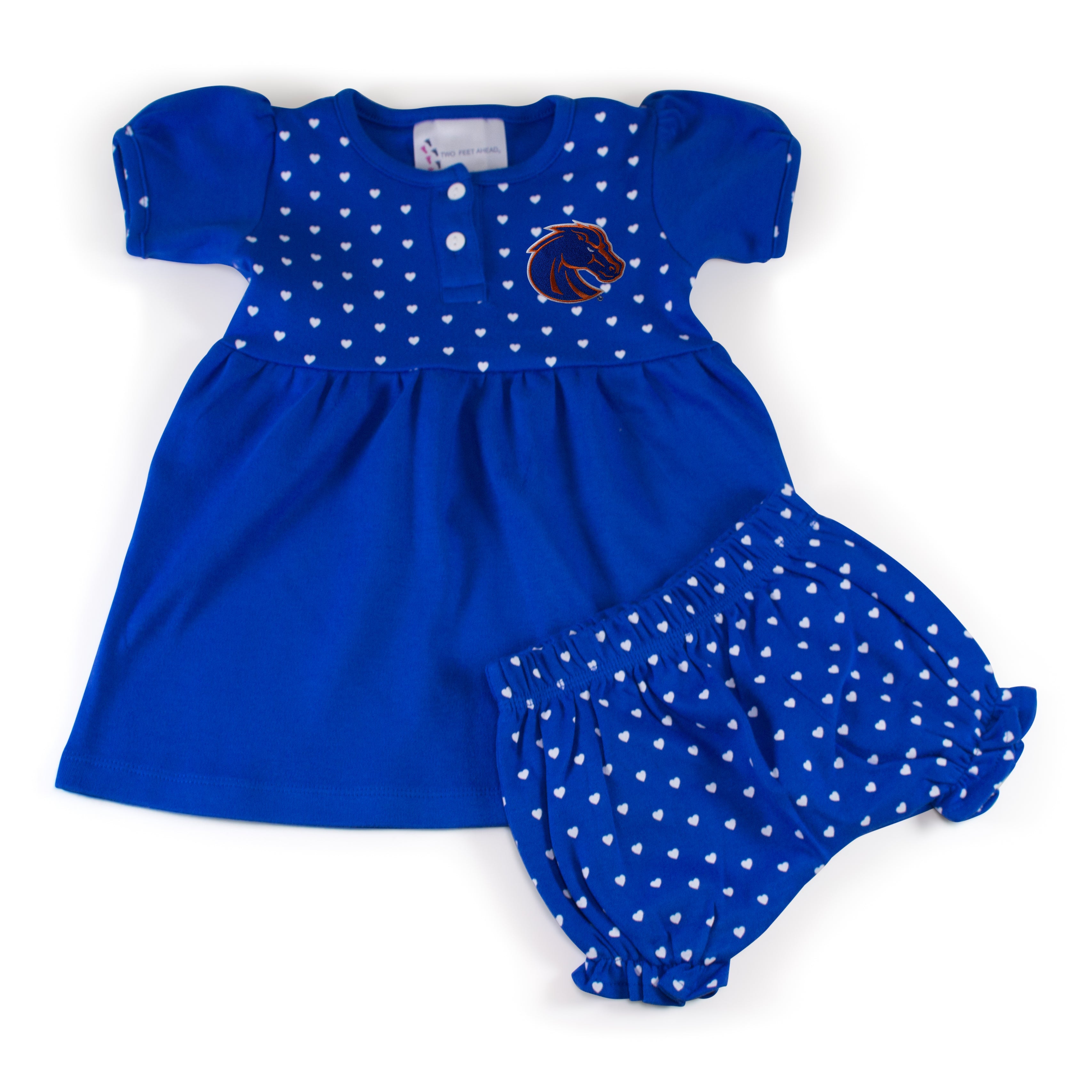 Boise State Girl's Heart Dress with Bloomers | Two Feet Ahead