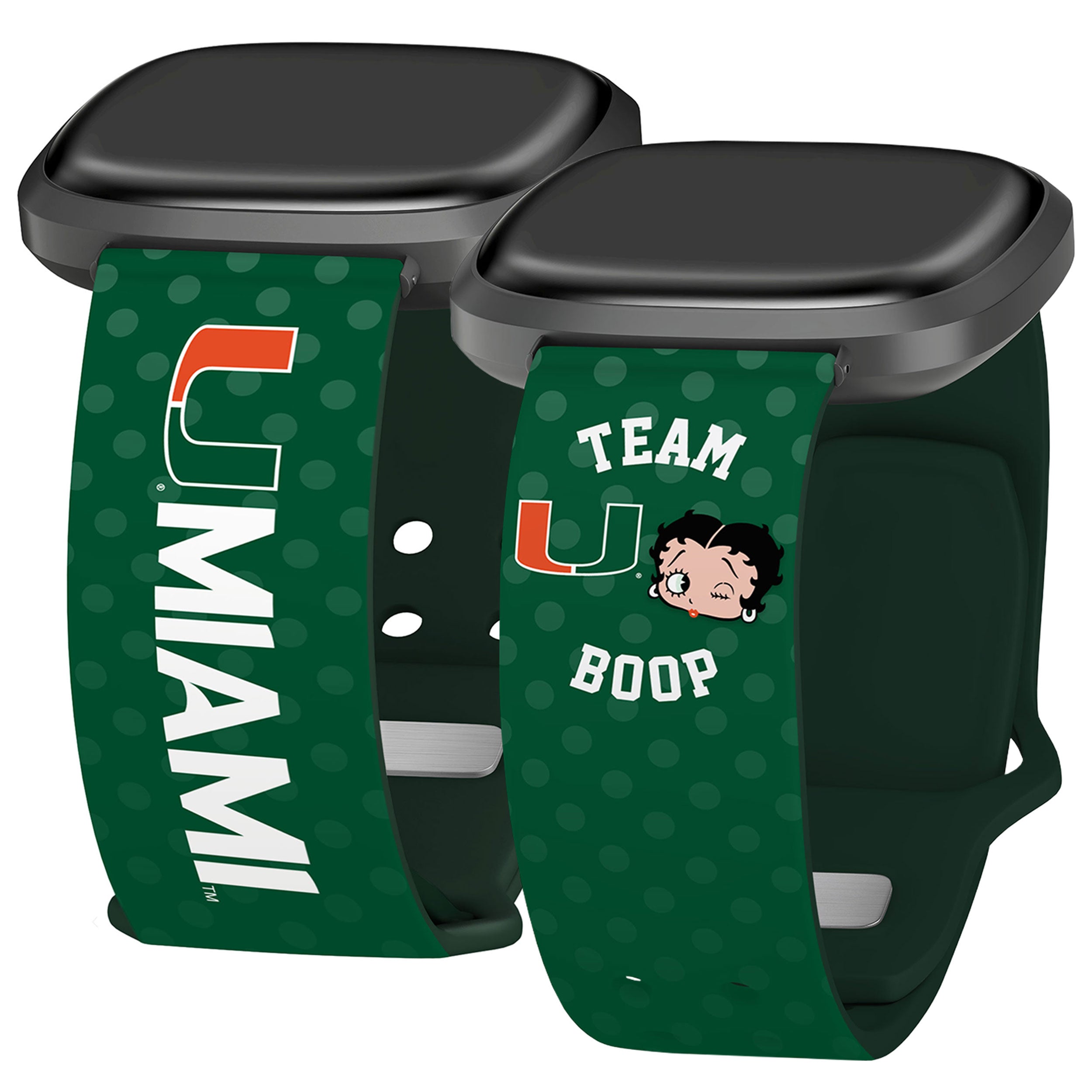 Miami Hurricanes X Betty Boop HD Fitbit Versa 3 & Sense Watch Band 1