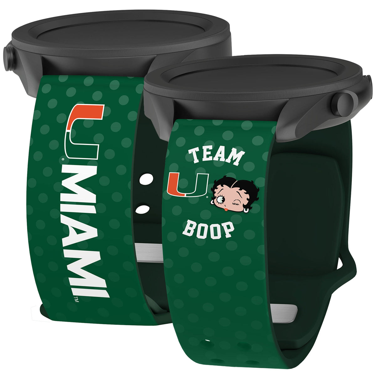 Miami Hurricanes X Betty Boop HD  Watchband for Samsung, Garmin, Fossil, and More | Affinity Bands 1
