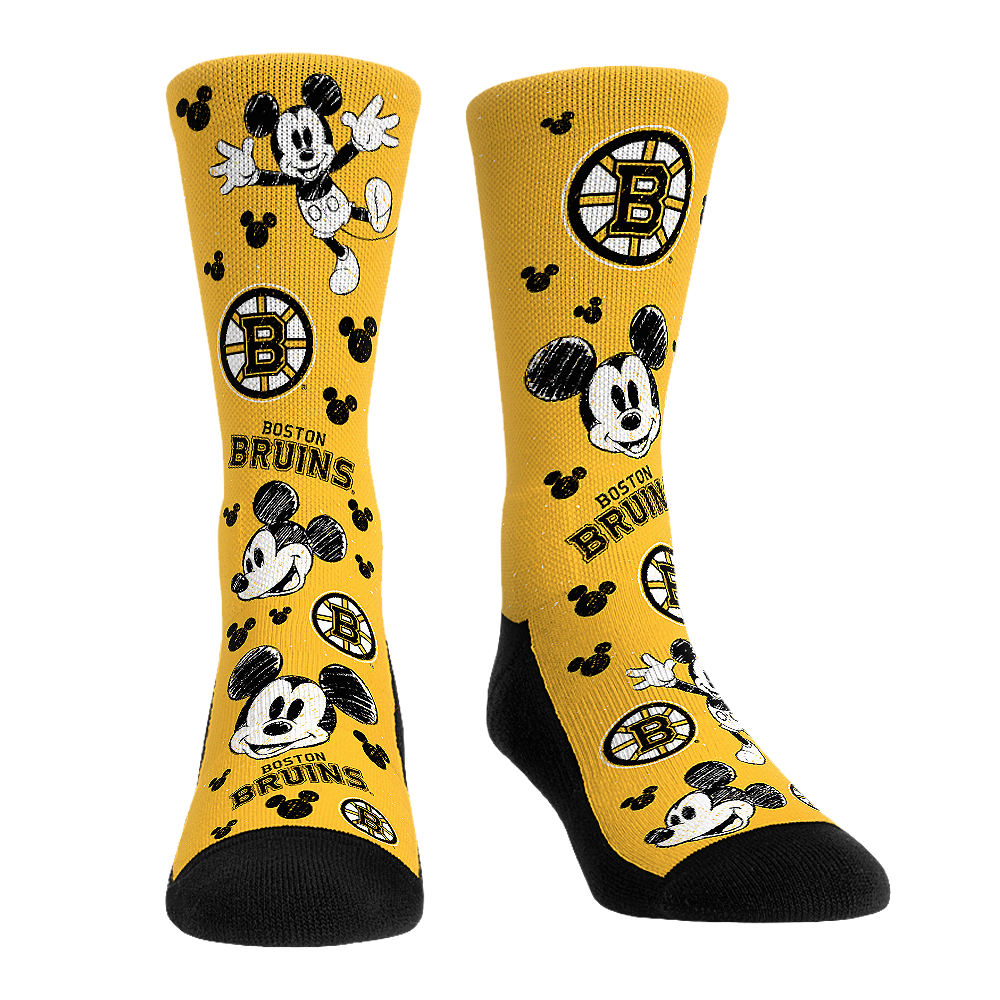 Boston Bruins - Disney - Mickey Sketch | Rock 'Em Socks