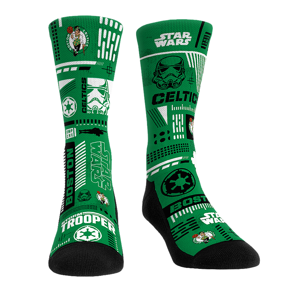 Boston Celtics - Star Wars  - Stormtrooper Pattern | Rock 'Em Socks 1