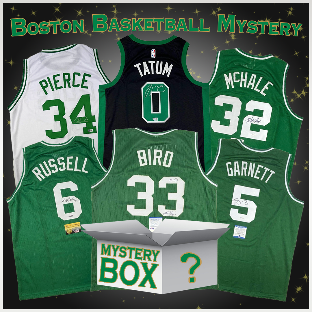 Autographed/Signed Boston Basketball Jersey Mystery Box with PSA JSA or Beckett COA 1